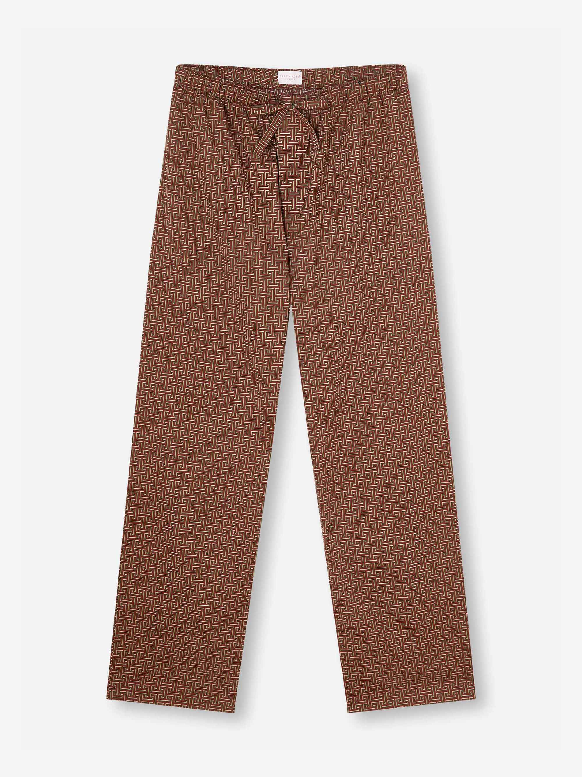 Men's Lounge Trousers Ledbury 72 Cotton Batiste Burgundy
