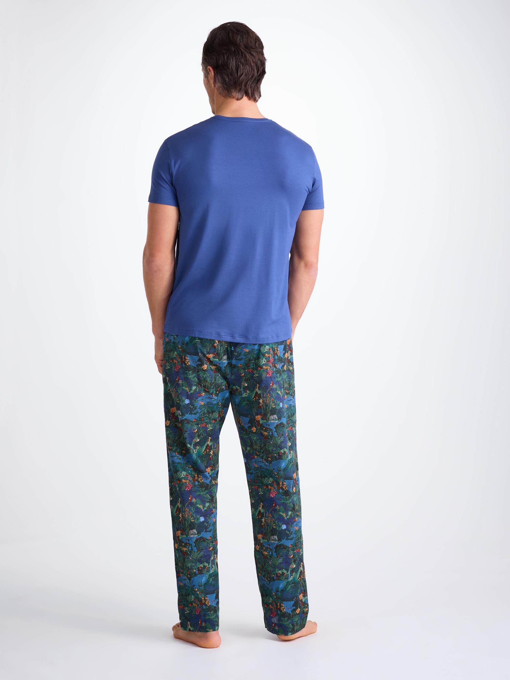 Men's Lounge Pants Cotton Batiste Multi Midnight Jungle Print