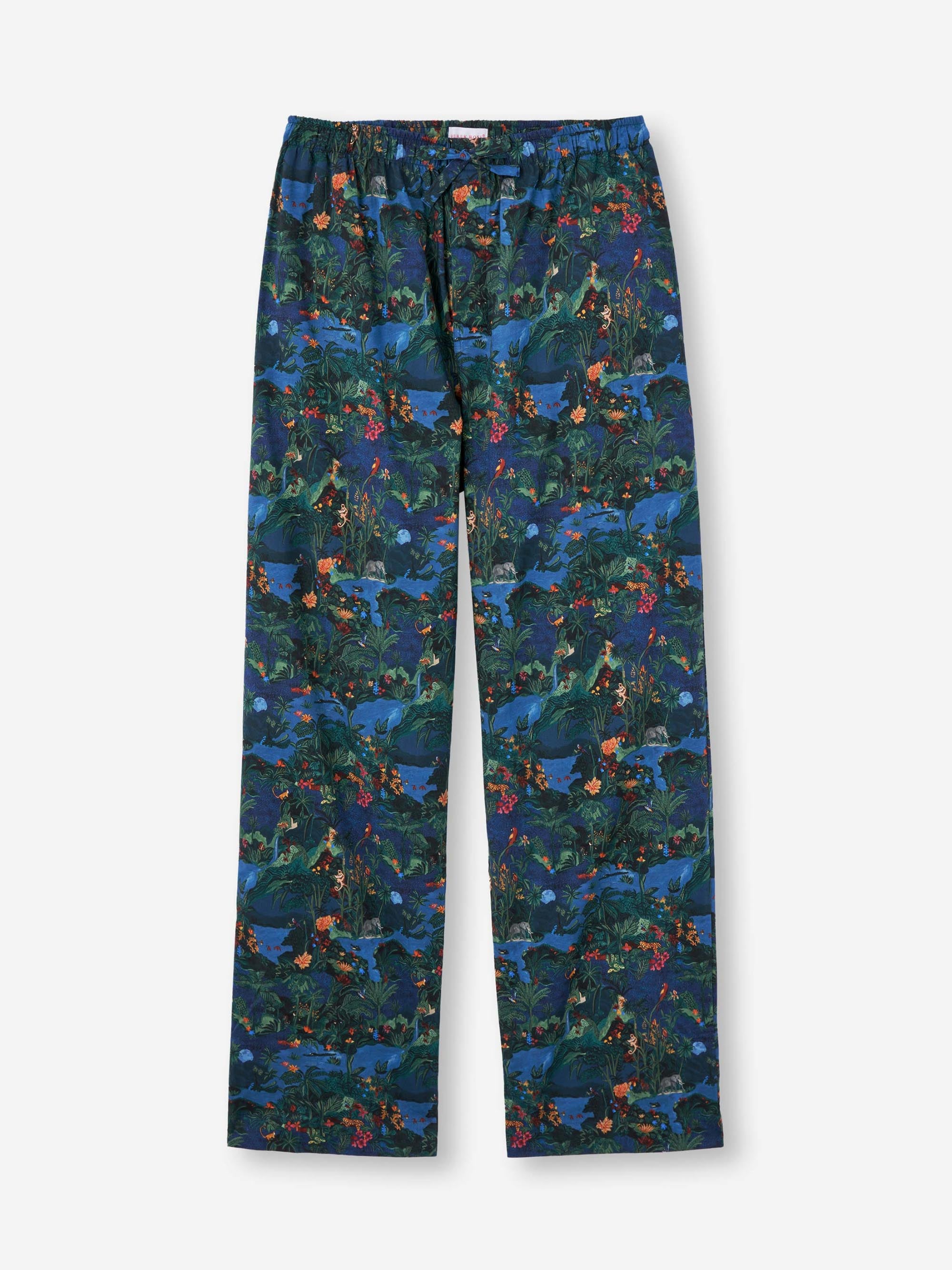 Men's Lounge Trousers Cotton Batiste Multi Midnight Jungle Print
