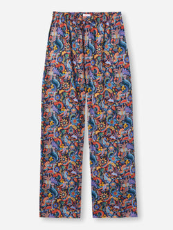 Men's Lounge Trousers Cotton Batiste Multi Jungle Paisley Print