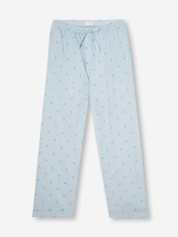 Men's Lounge Trousers Nelson 100 Cotton Batiste Blue