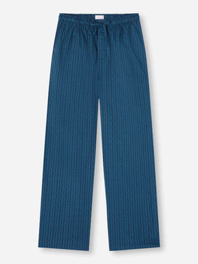 Men's Lounge Pants Cotton Batiste Navy Rope Print