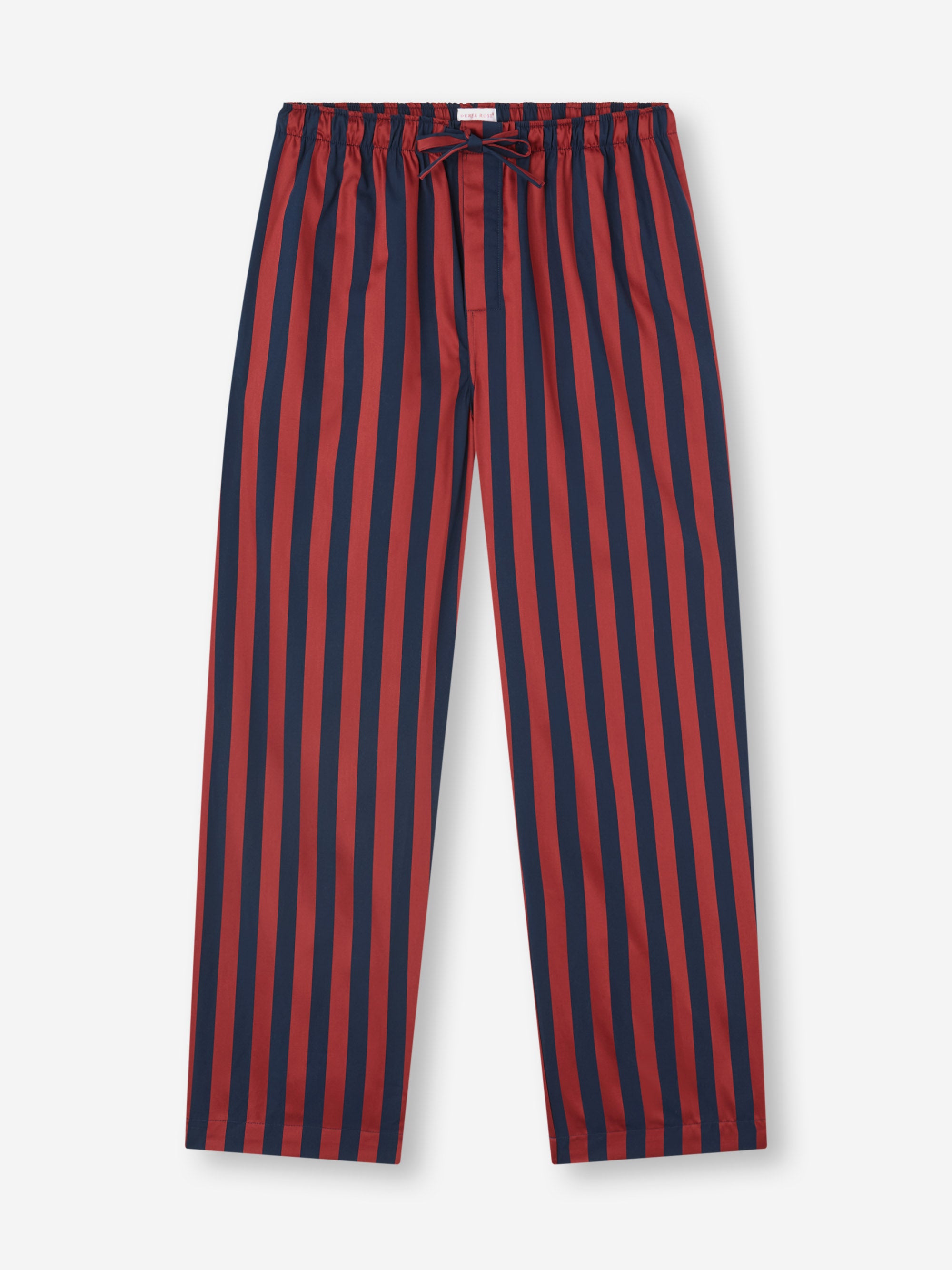 Men's Lounge Trousers Royal Cotton Navy Blue & Red Stripe