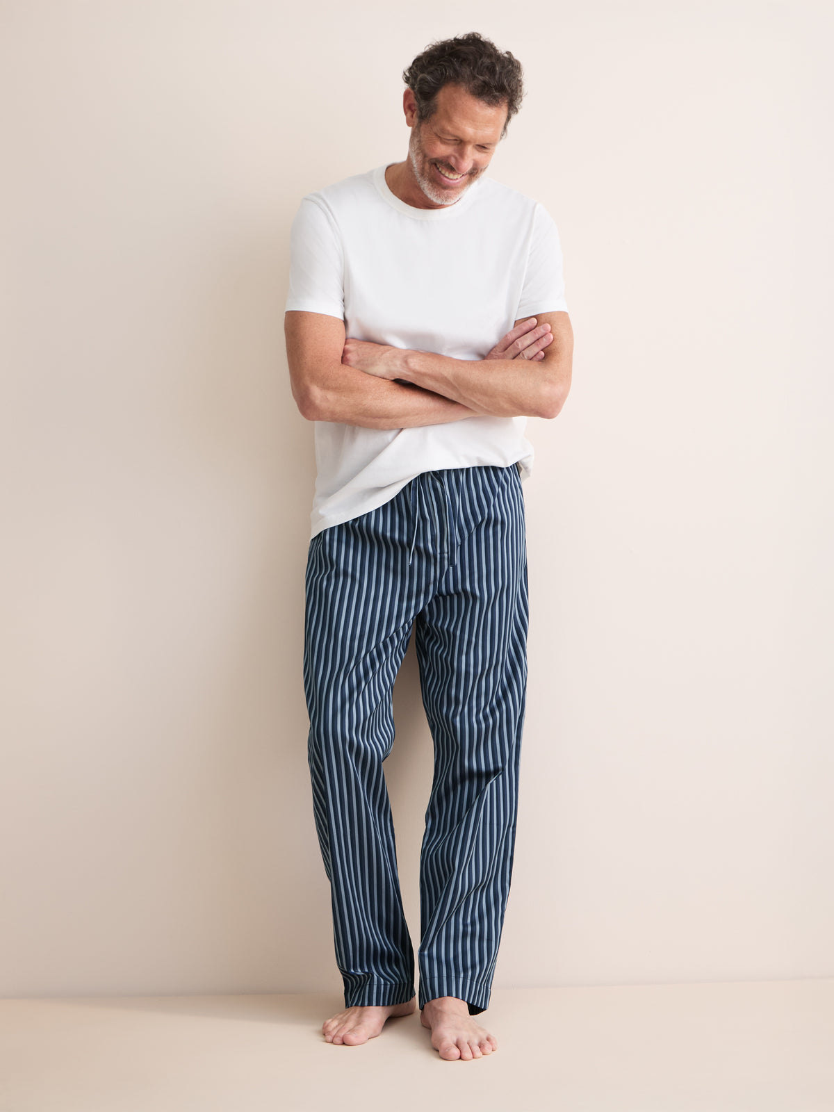 Wellington Cotton Lounge Trousers Blue Stripe