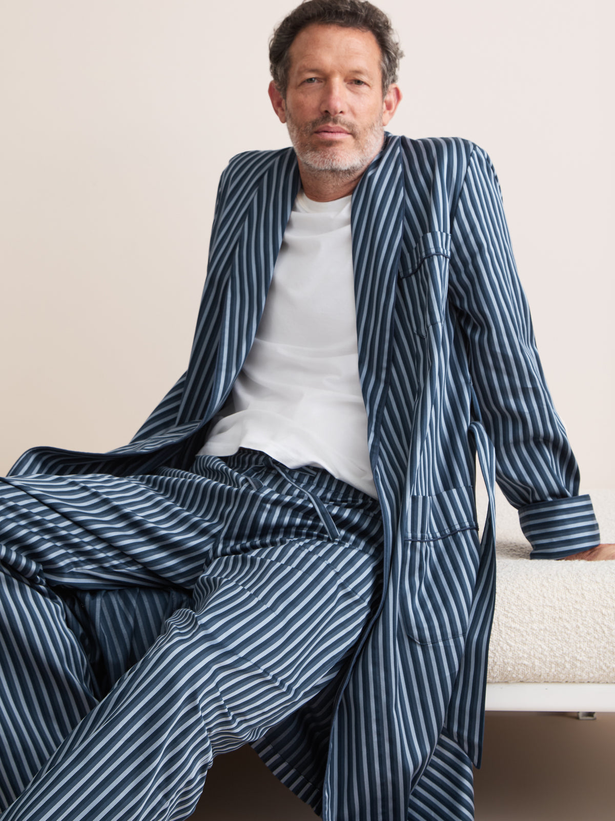 Wellington Cotton Lounge Trousers Blue Stripe