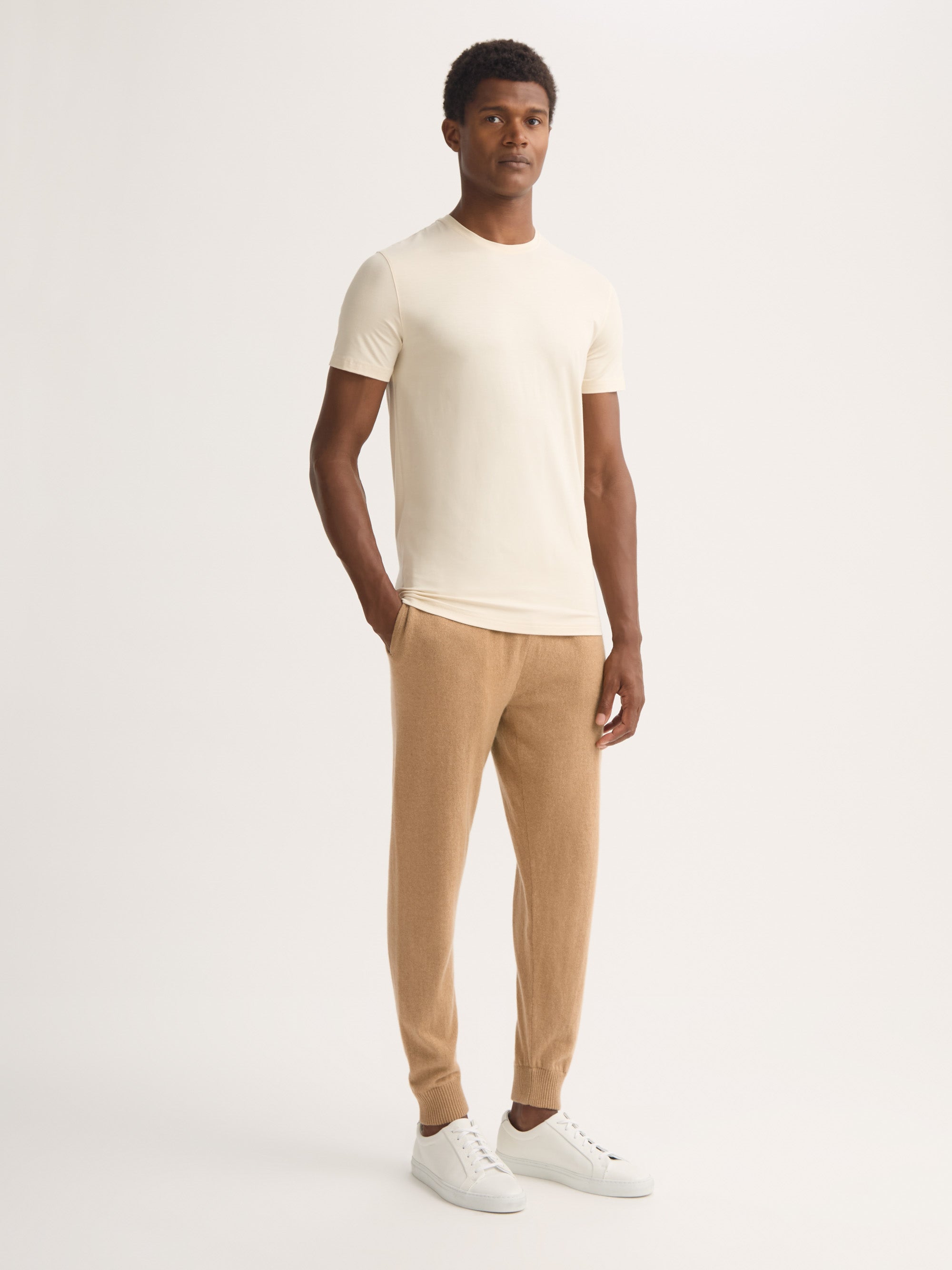 Men's Cuffed Track Pants Finley Cashmere Camel | Derek Rose