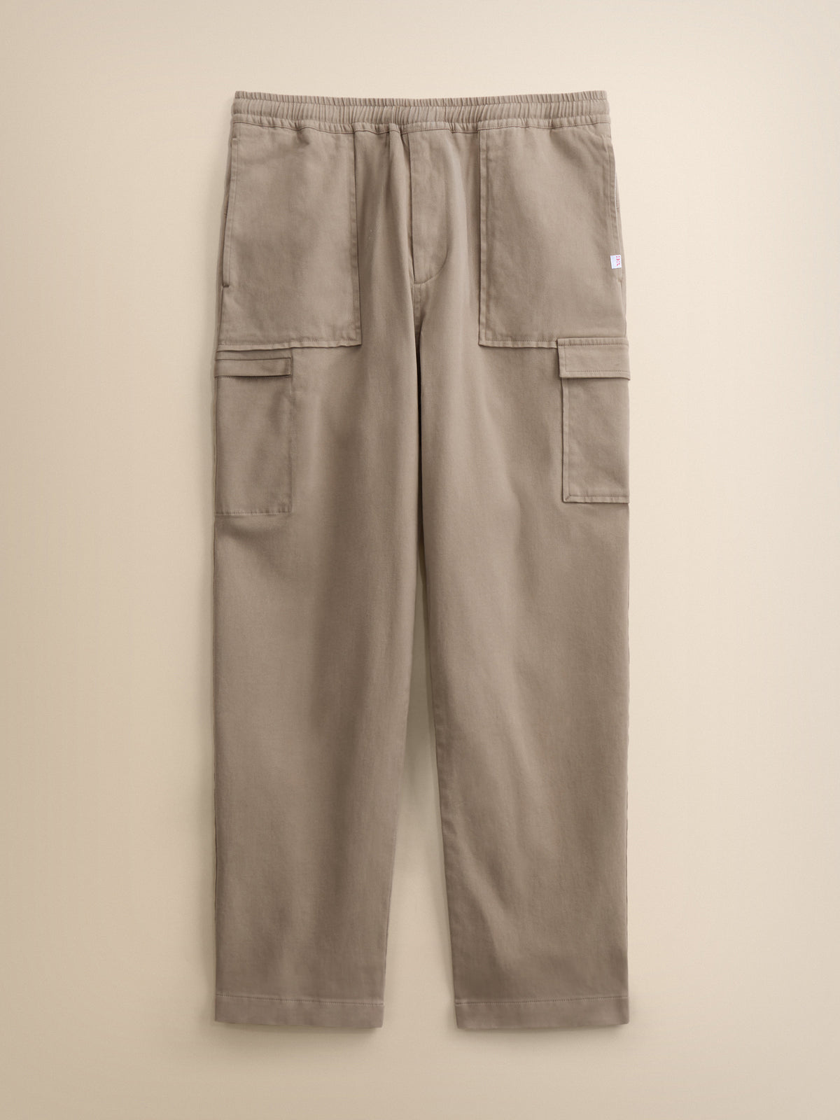 Lucas Cotton Cashmere Cargo Trousers Stone Grey