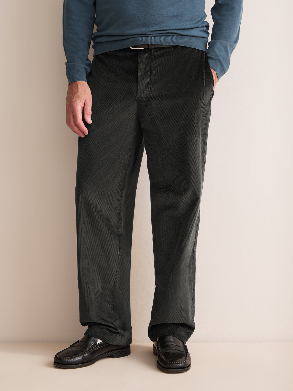Claude Organic Cotton Corduroy Pants Anthracite Gray