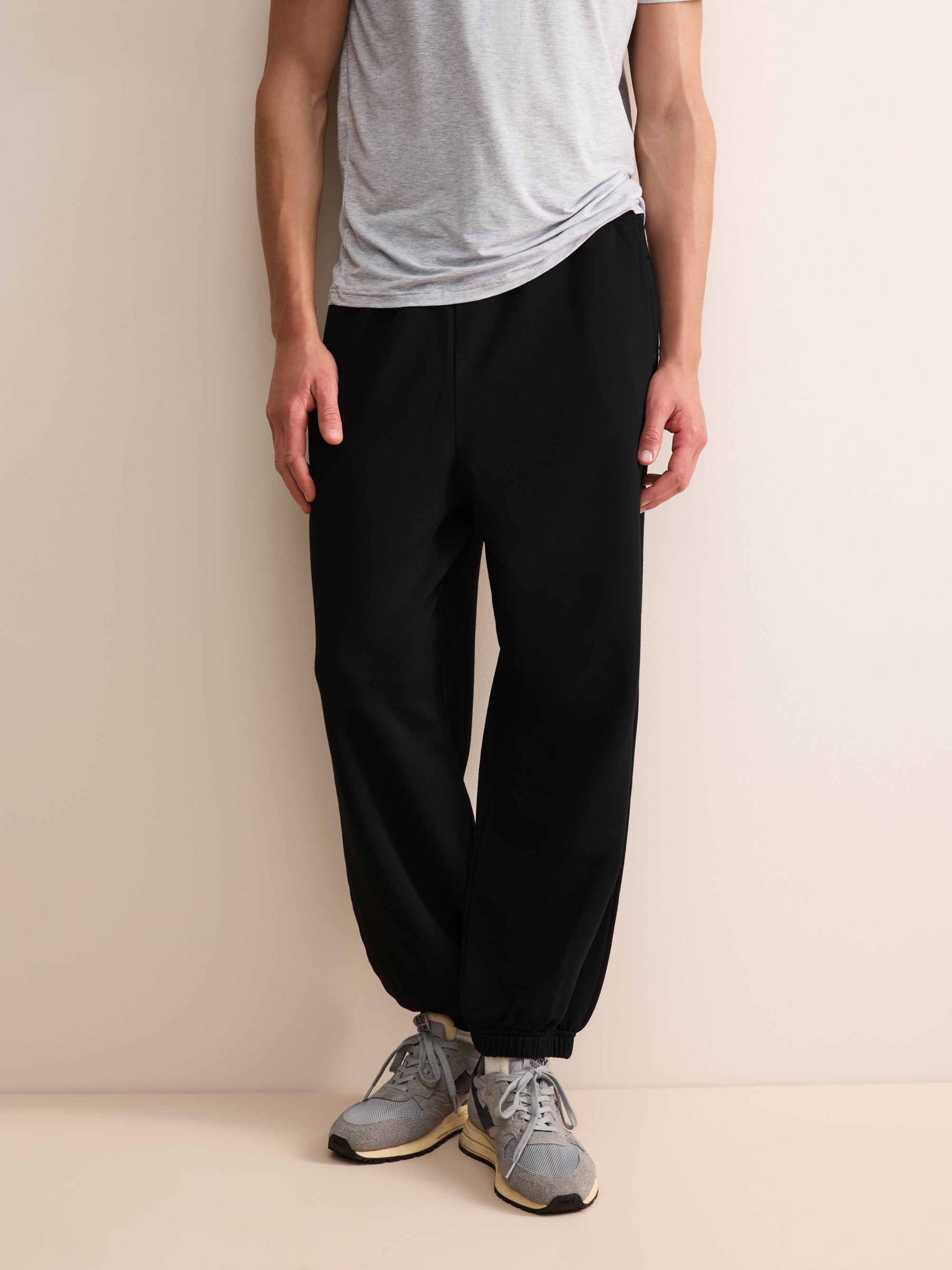 Harley Cotton Modal Wide Leg Sweatpants Black