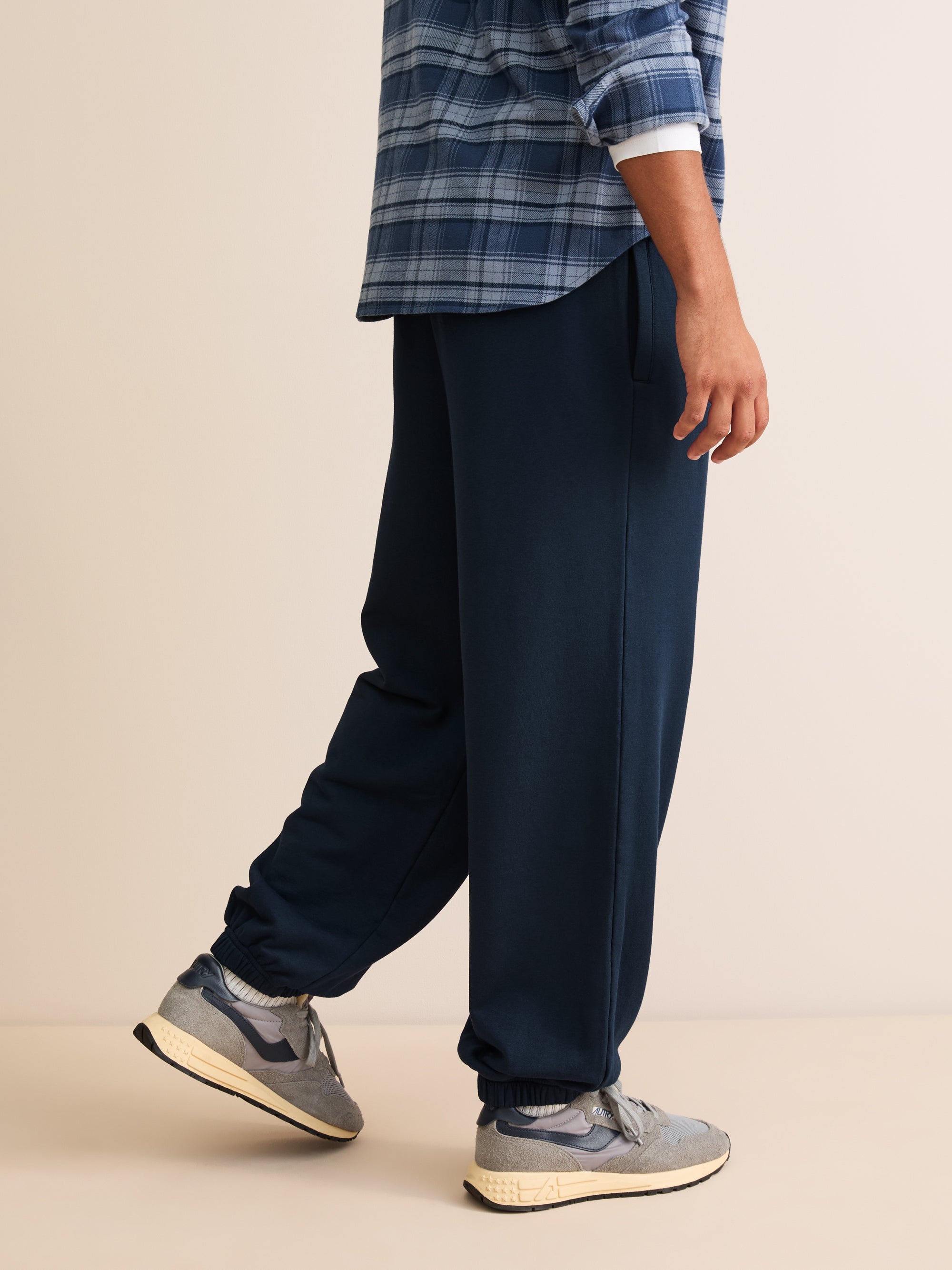 Harley Cotton Modal Wide Leg Sweatpants Navy Blue