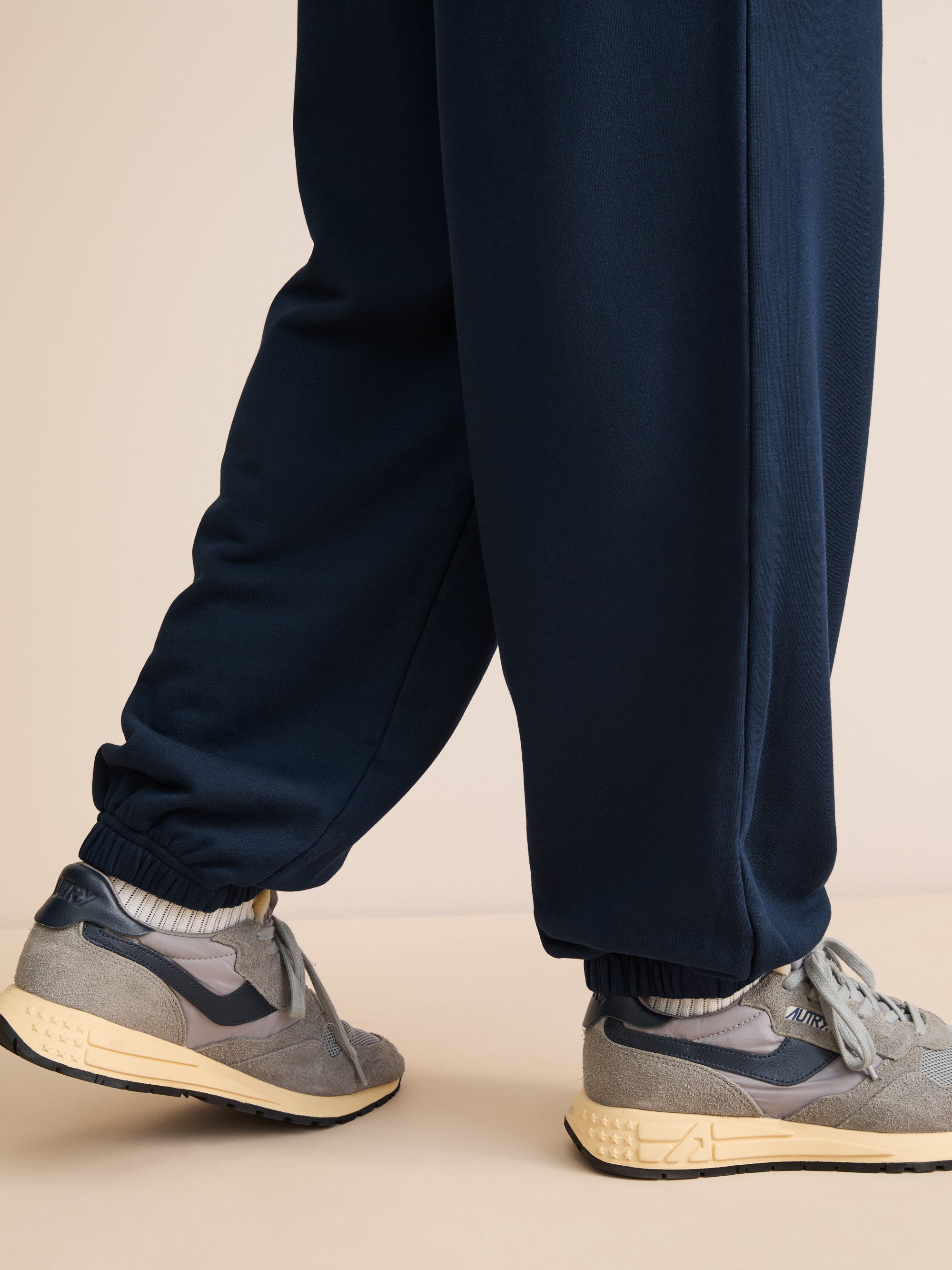 Harley Cotton Modal Wide Leg Sweatpants Navy Blue