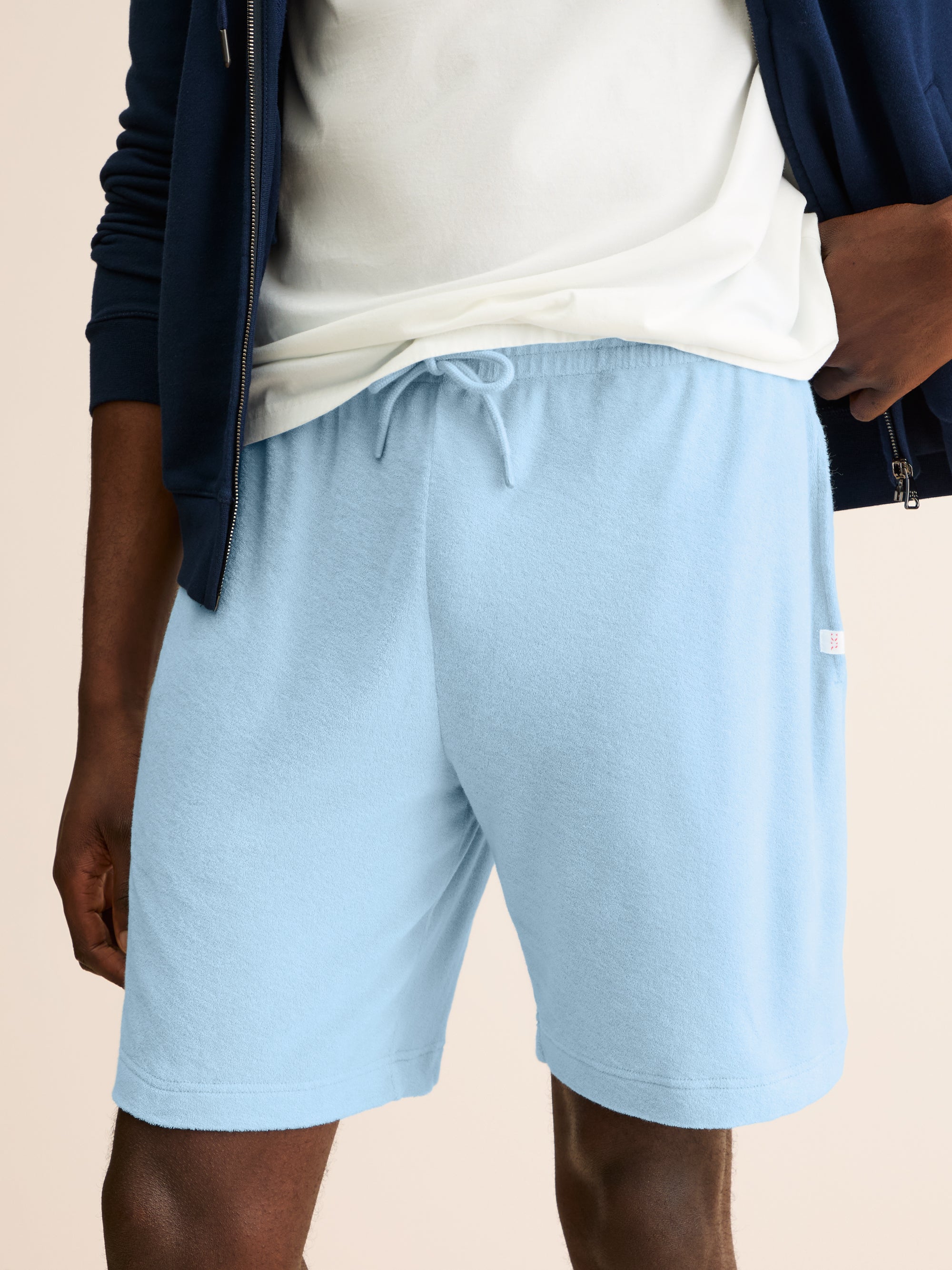 Men's Shorts Teddy Cotton Towelling Light Blue