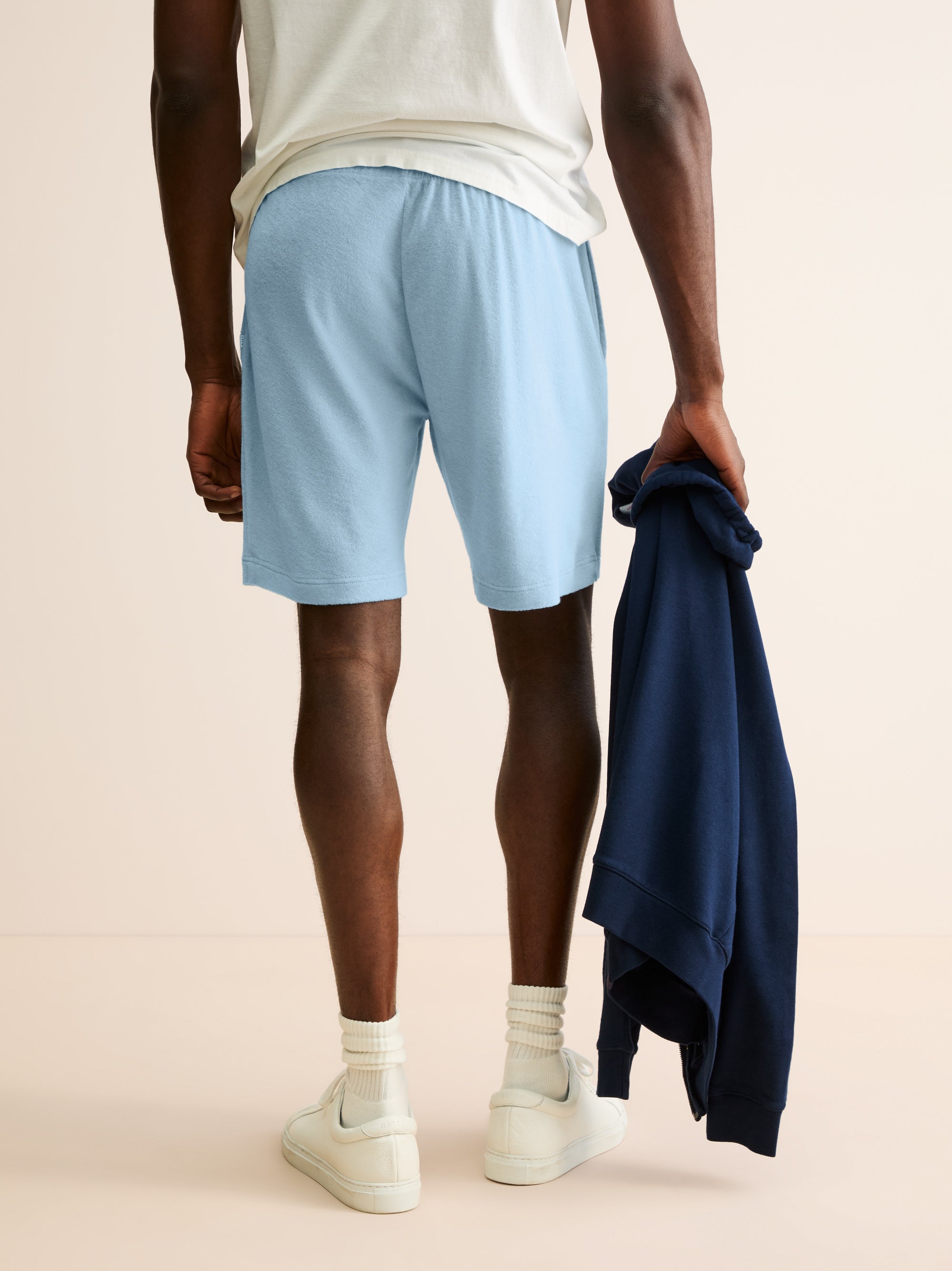 Men's Shorts Teddy Cotton Towelling Light Blue