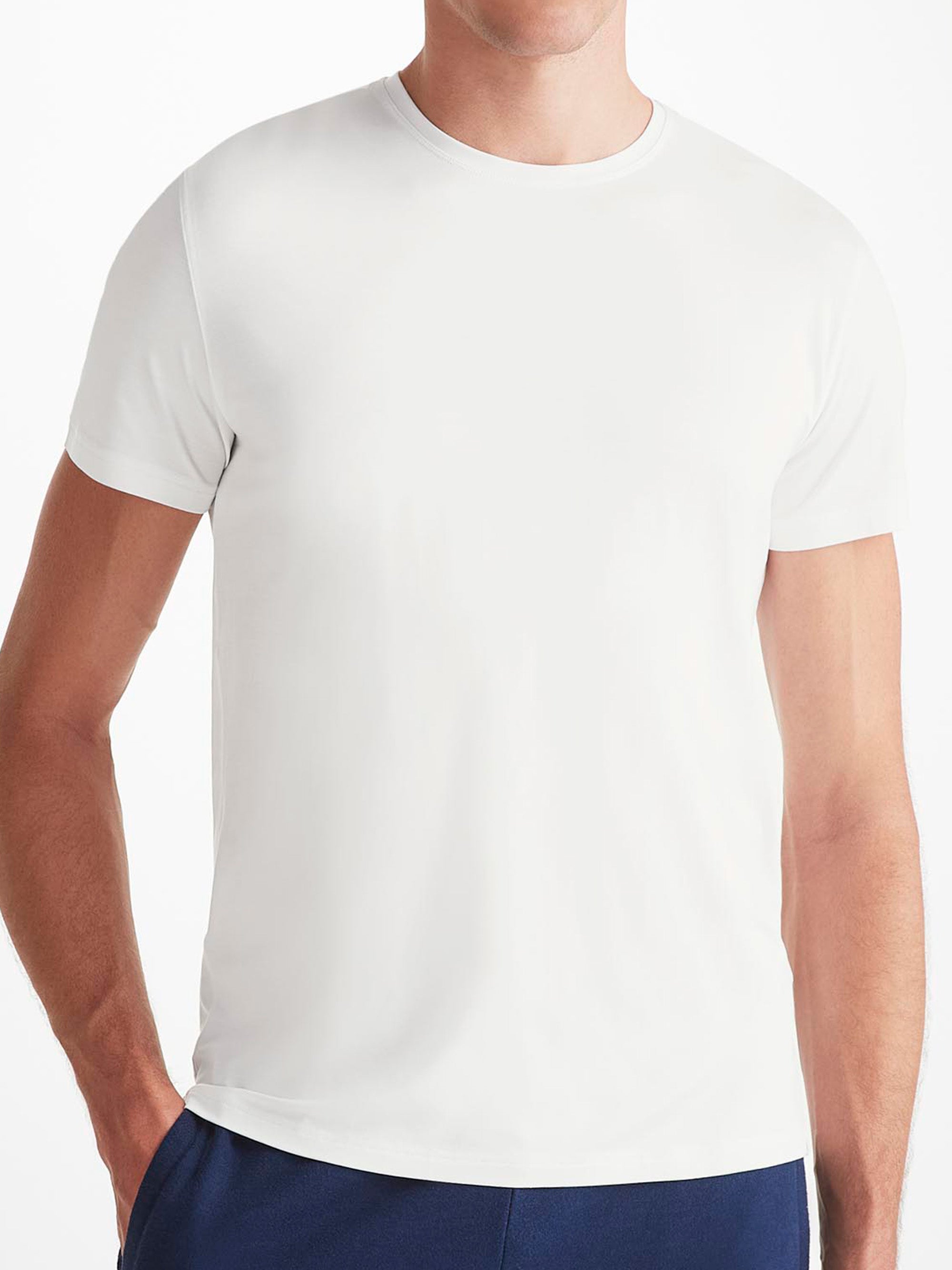 Men's Basel Micro Modal T-Shirt White | Derek Rose