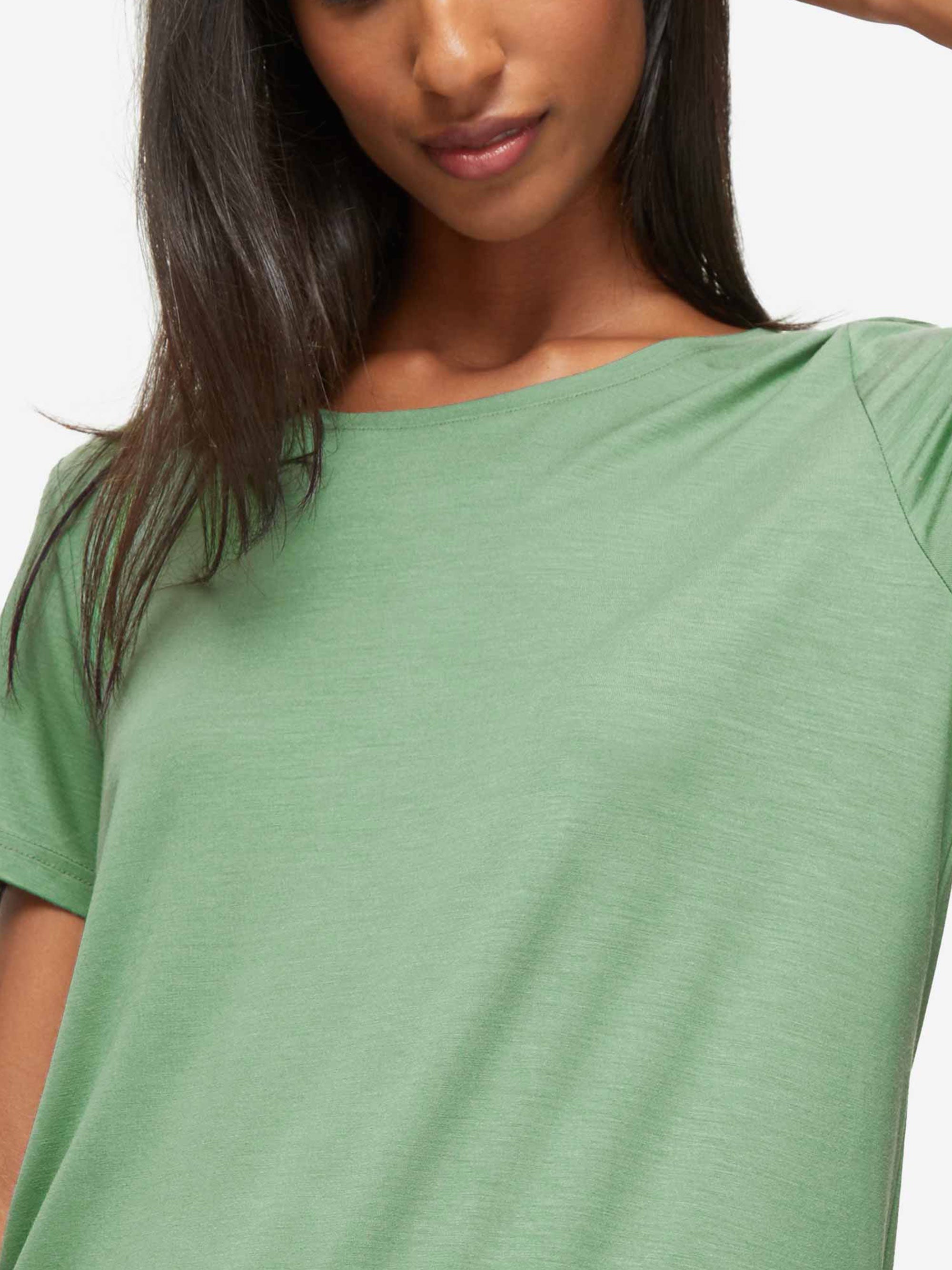 Modal Stretch T-Shirt Micro Sage Green Women\'s Lara