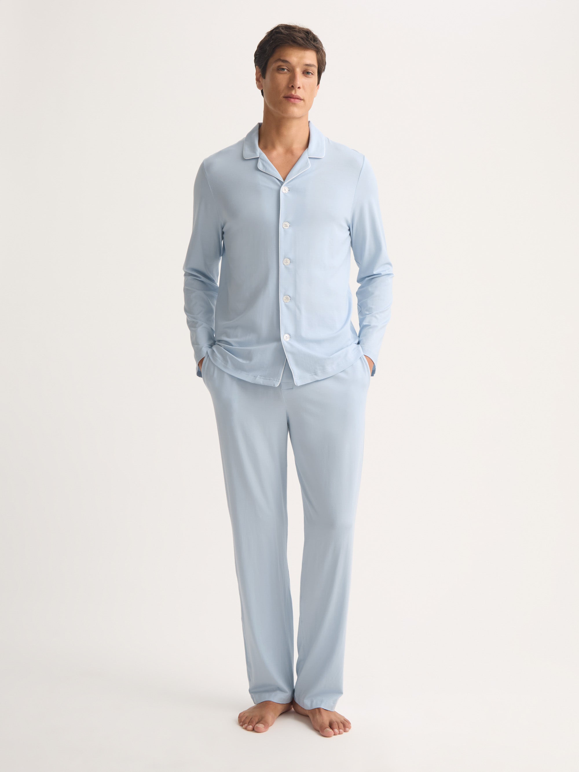 Men's Pyjamas Basel Micro Modal Stretch Light Blue