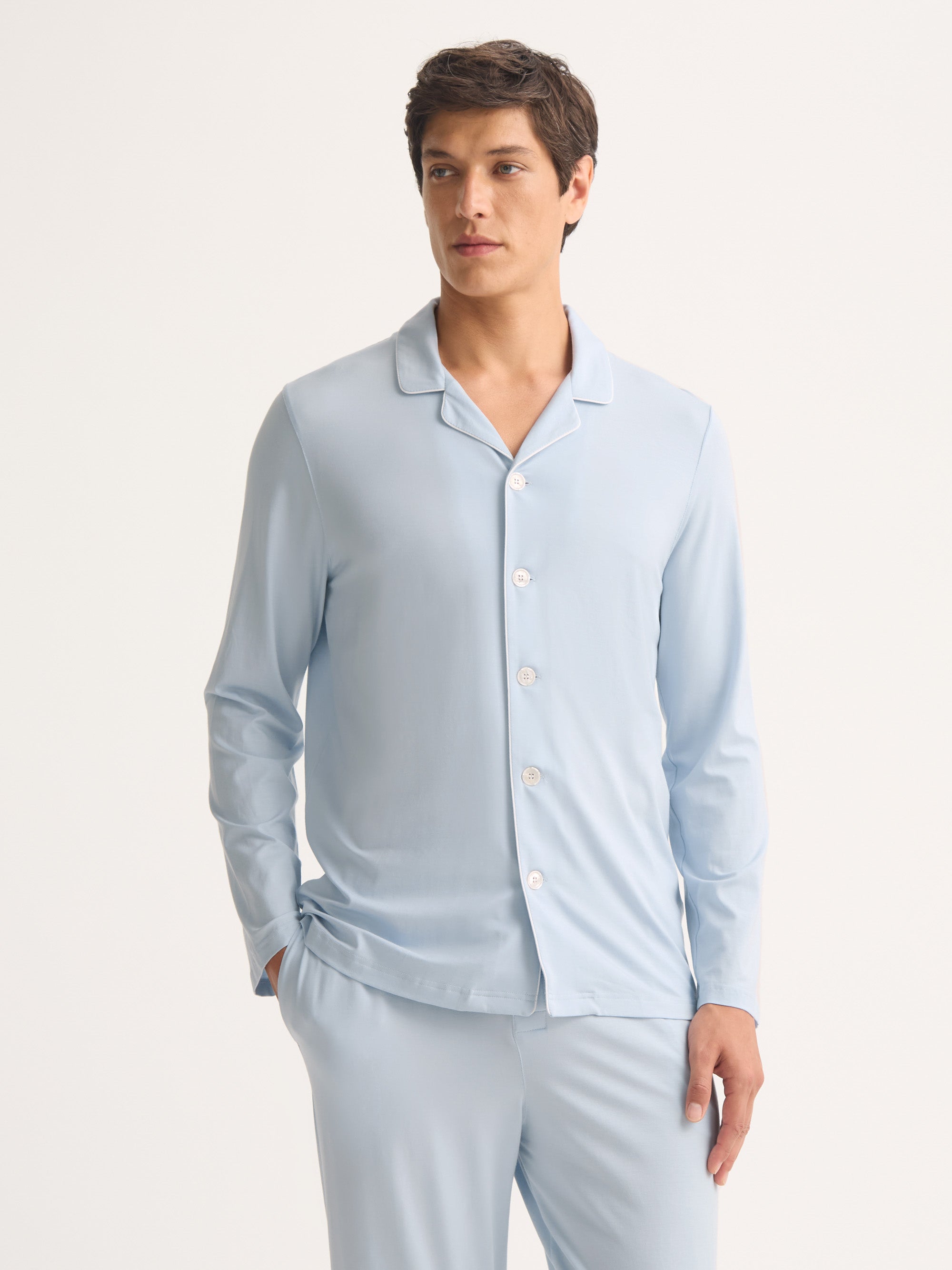 Men's Pyjamas Basel Micro Modal Stretch Light Blue