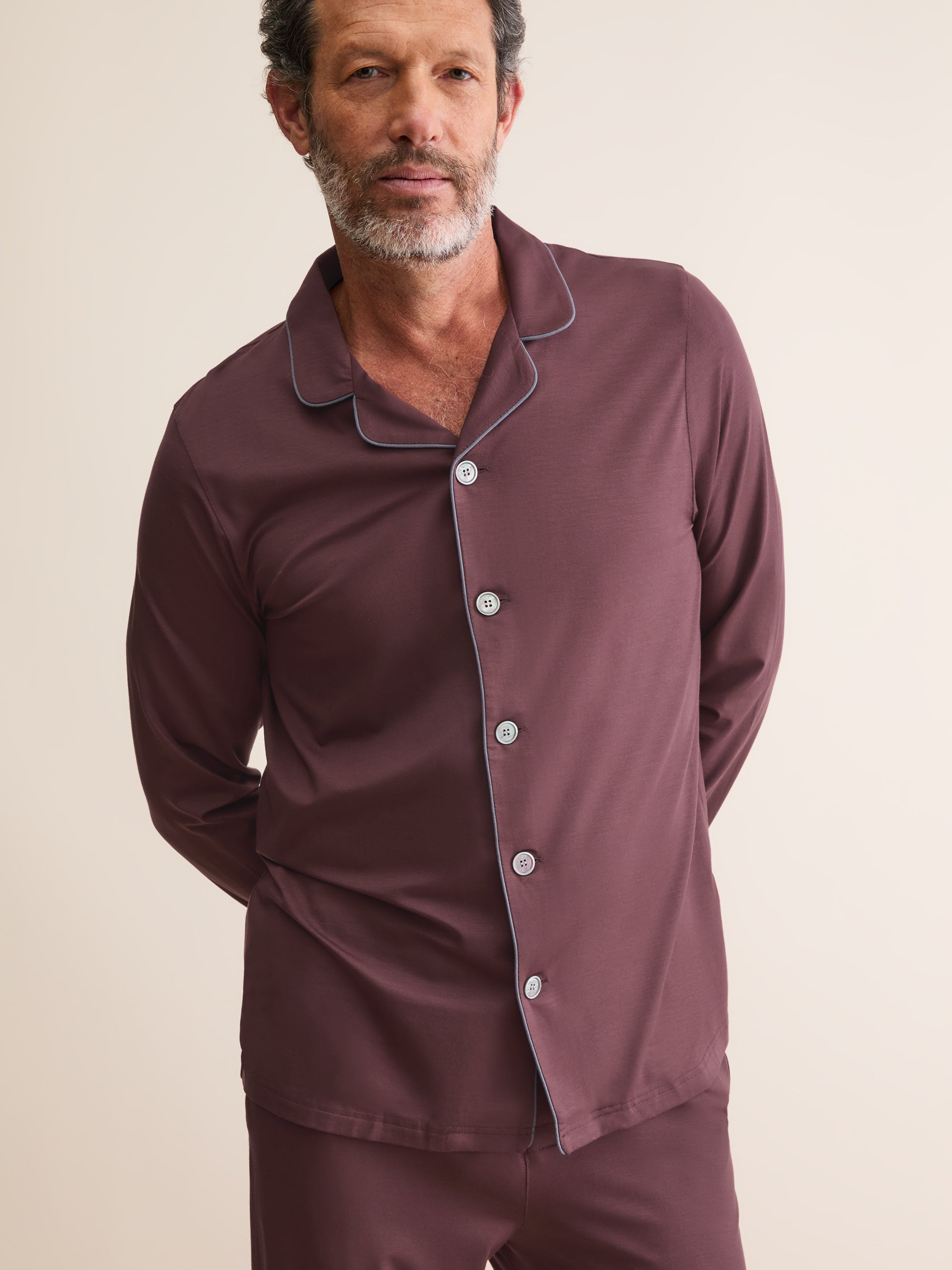 Men's Pajamas Basel Micro Modal Stretch Mahogany Brown