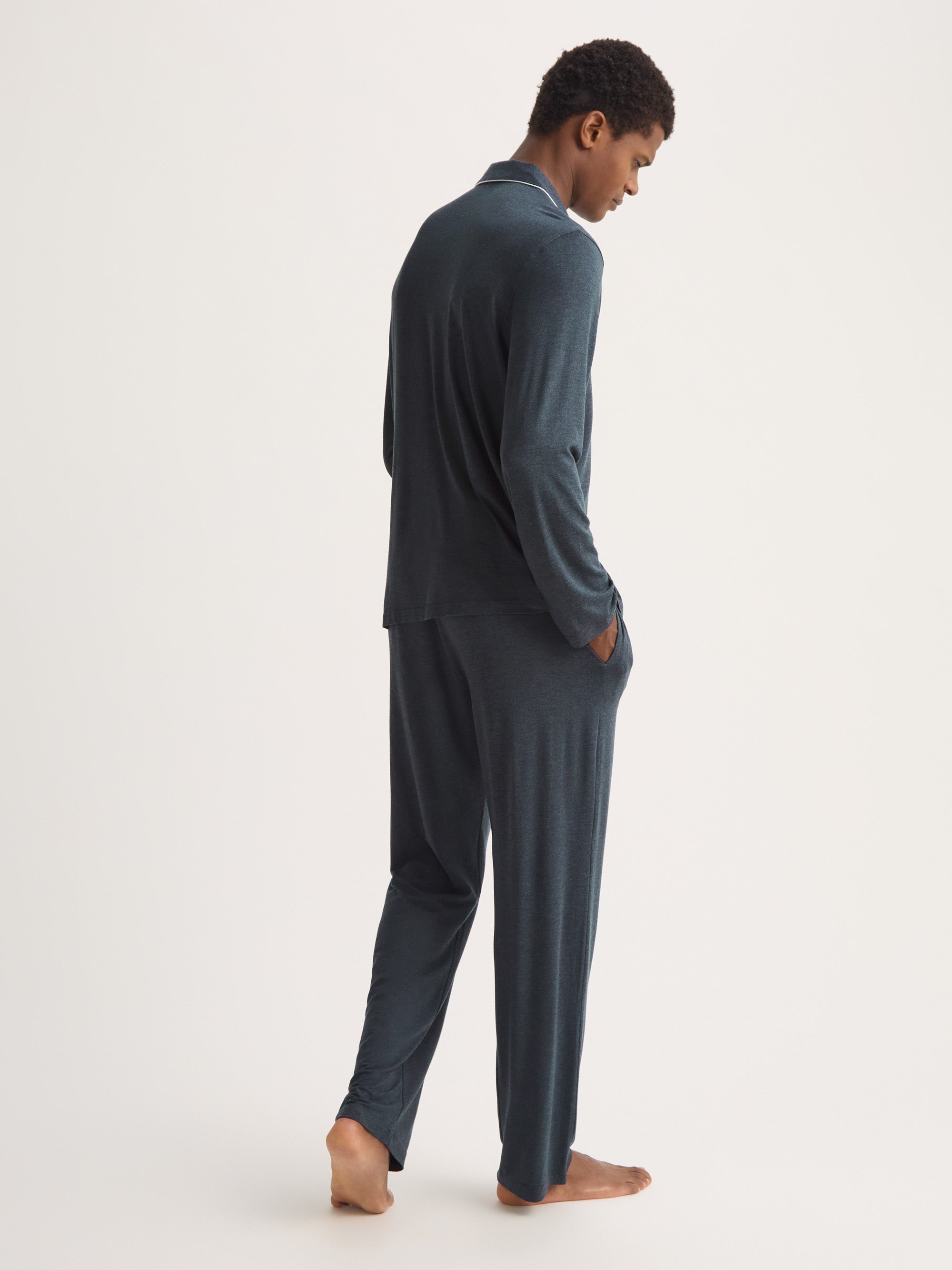 Men's Modern Fit Pajamas Marlowe Micro Modal Stretch Anthracite