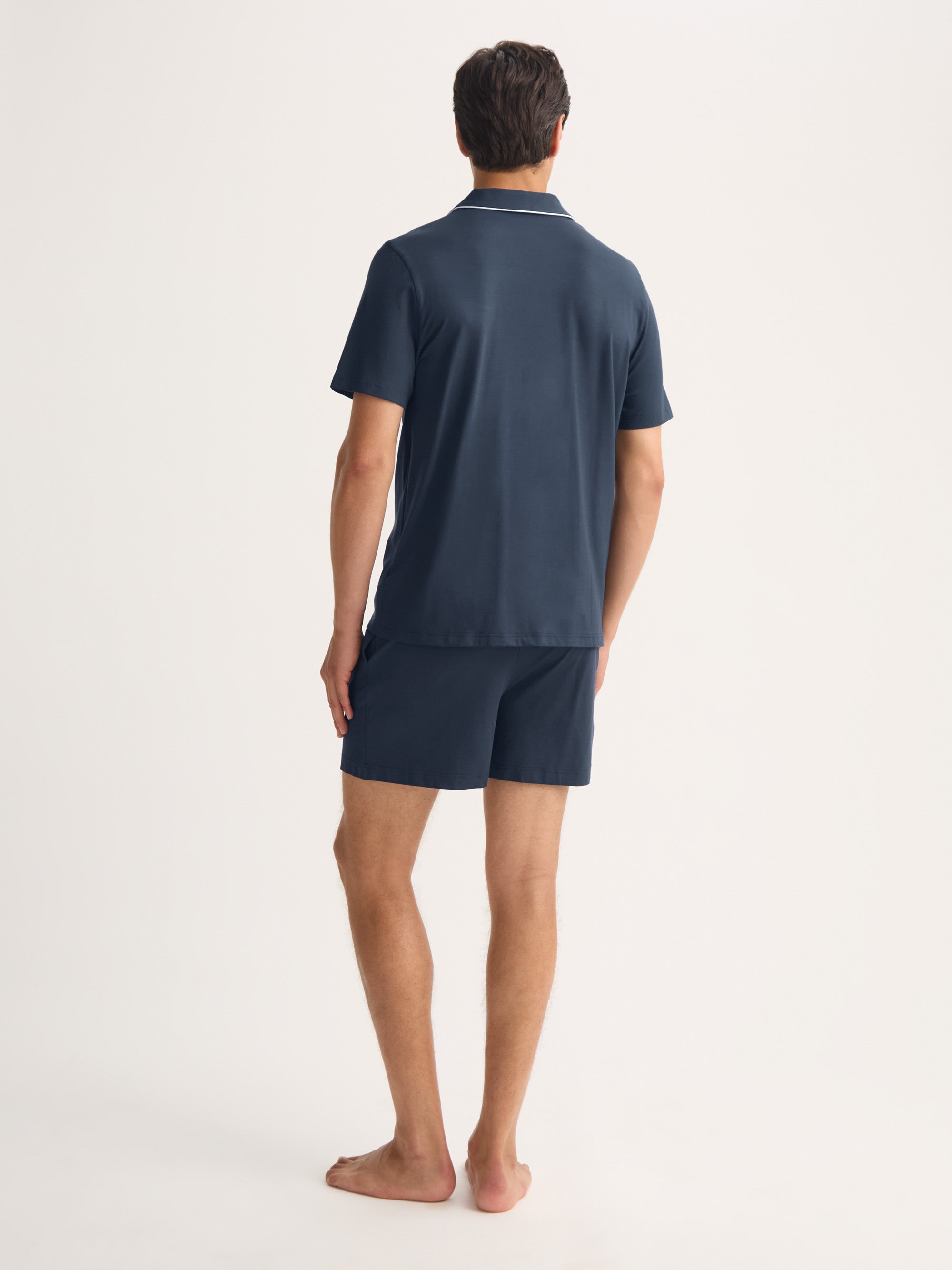 Men's Short Pajamas Basel Micro Modal Stretch Navy