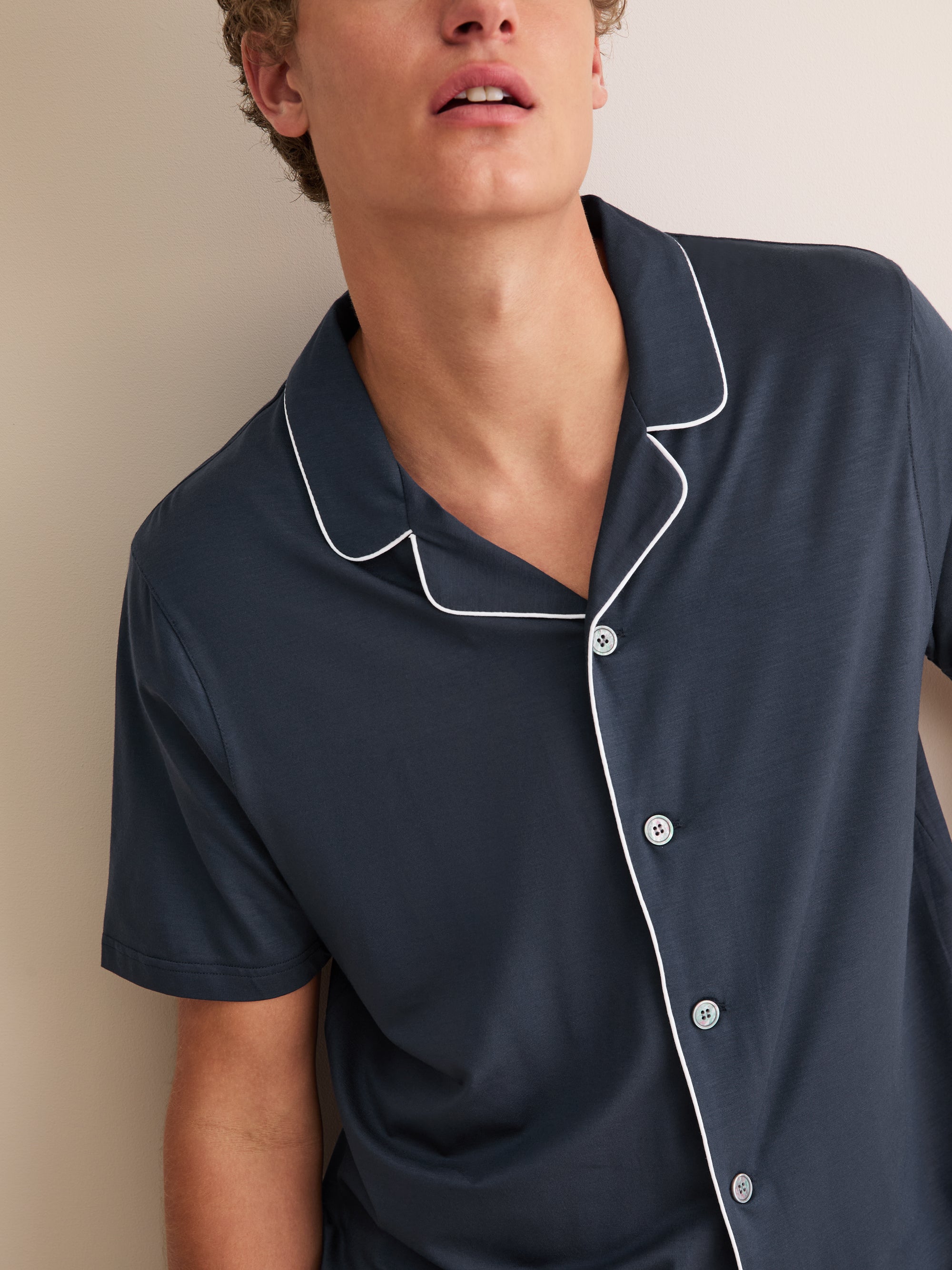 Men's Short Pyjamas Basel Micro Modal Stretch Navy