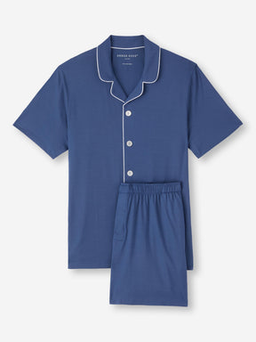 Men's Short Pyjamas Basel Micro Modal Stretch Sapphire