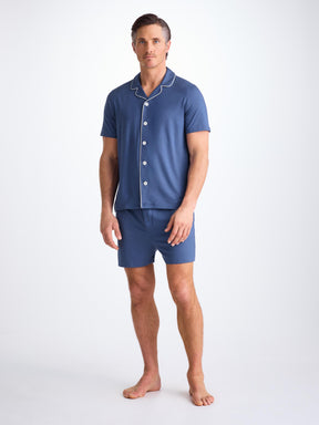 Men's Short Pyjamas Basel Micro Modal Stretch Sapphire