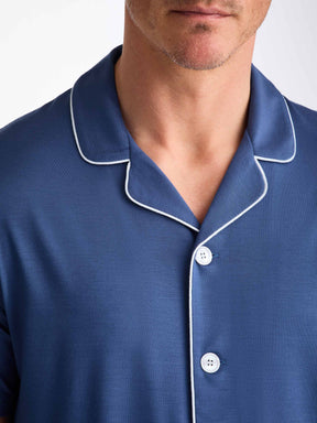 Men's Short Pyjamas Basel Micro Modal Stretch Sapphire
