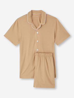 Men's Short Pyjamas Basel Micro Modal Stretch Camel