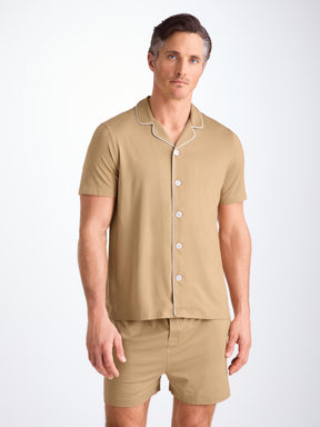 Men's Short Pyjamas Basel Micro Modal Stretch Camel