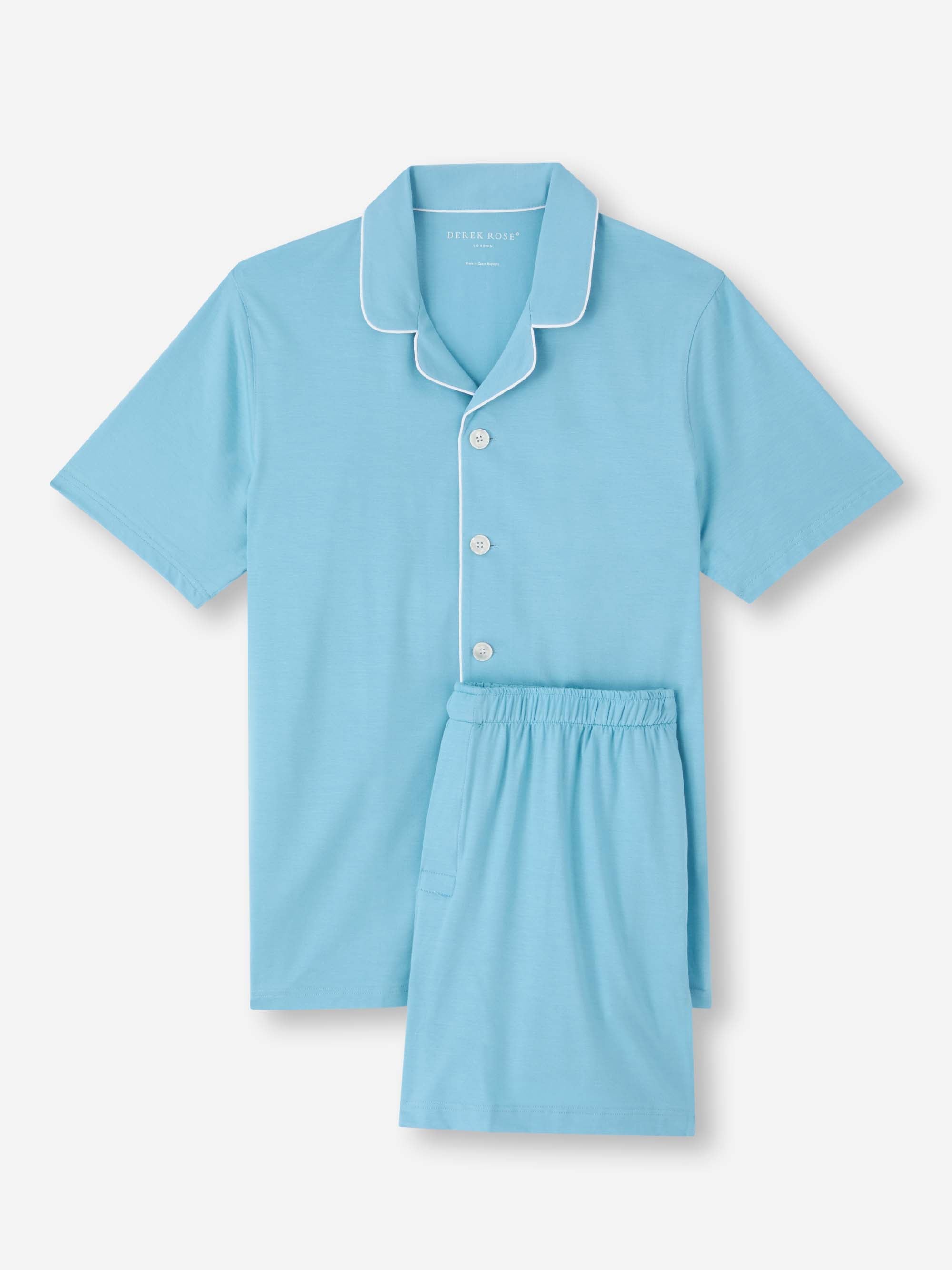Men's Short Pyjamas Basel Micro Modal Stretch Ocean Blue