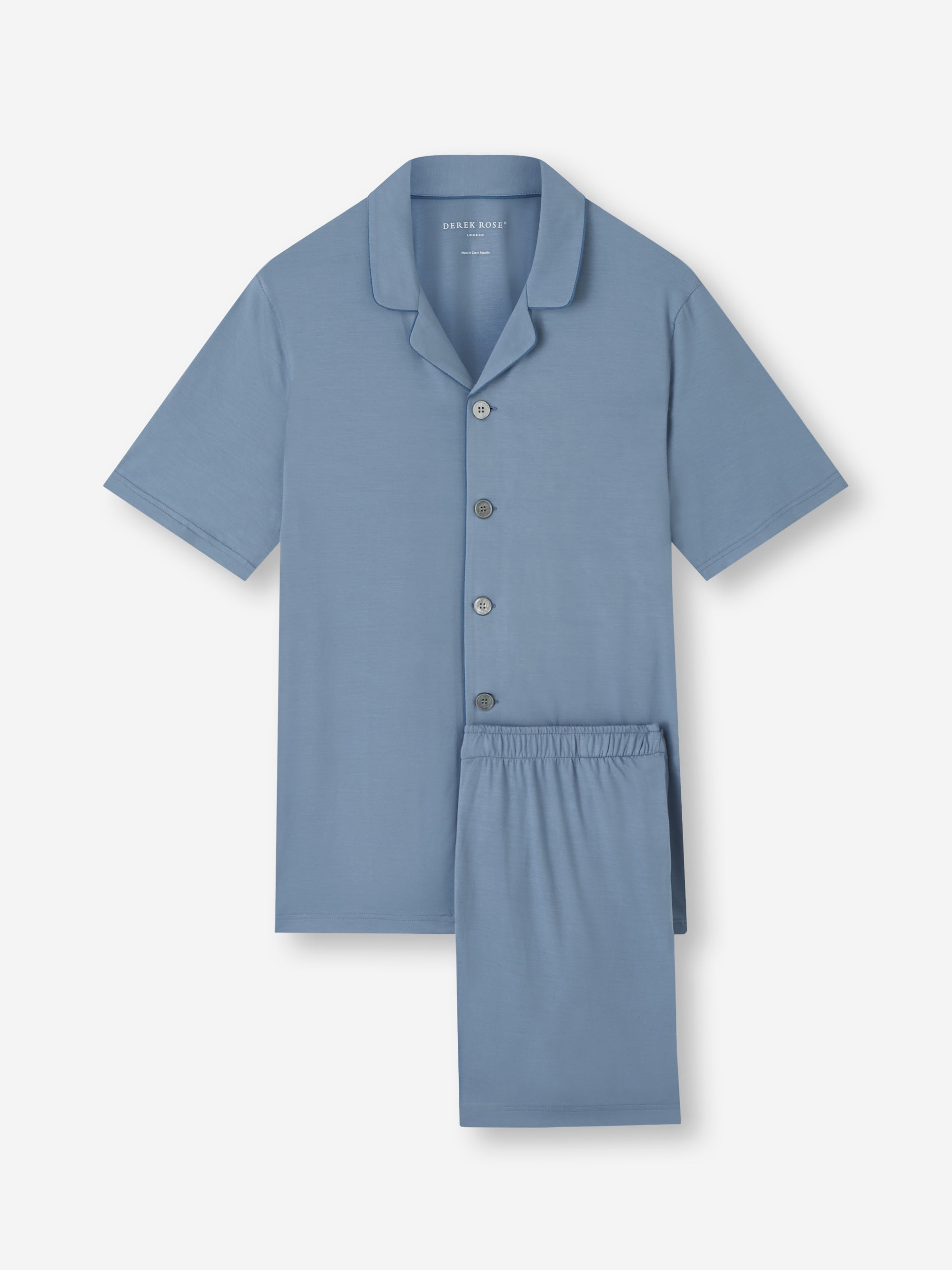 Men's Short Pyjamas Basel Micro Modal Stretch Storm Blue