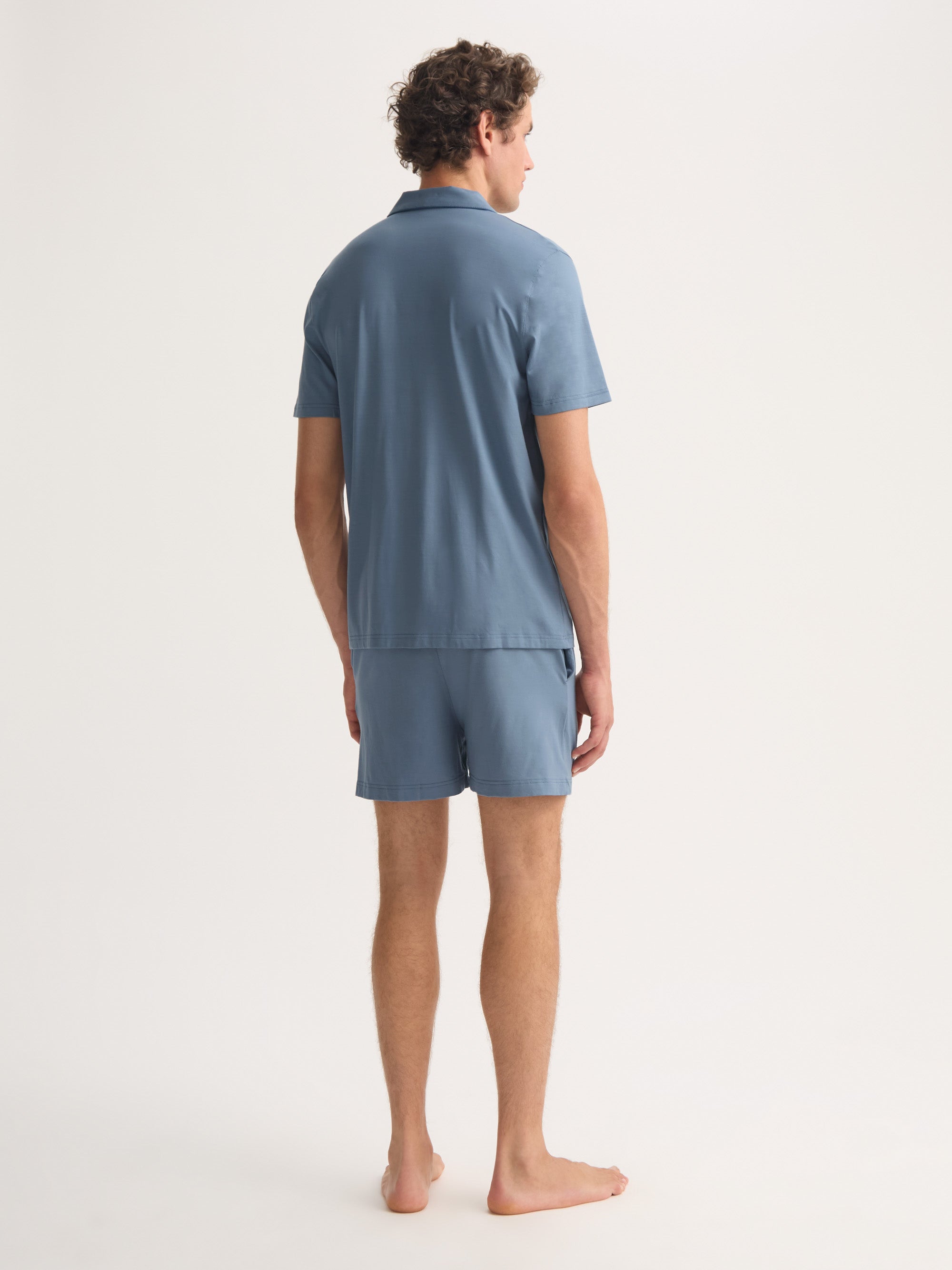 Men's Short Pyjamas Basel Micro Modal Stretch Storm Blue