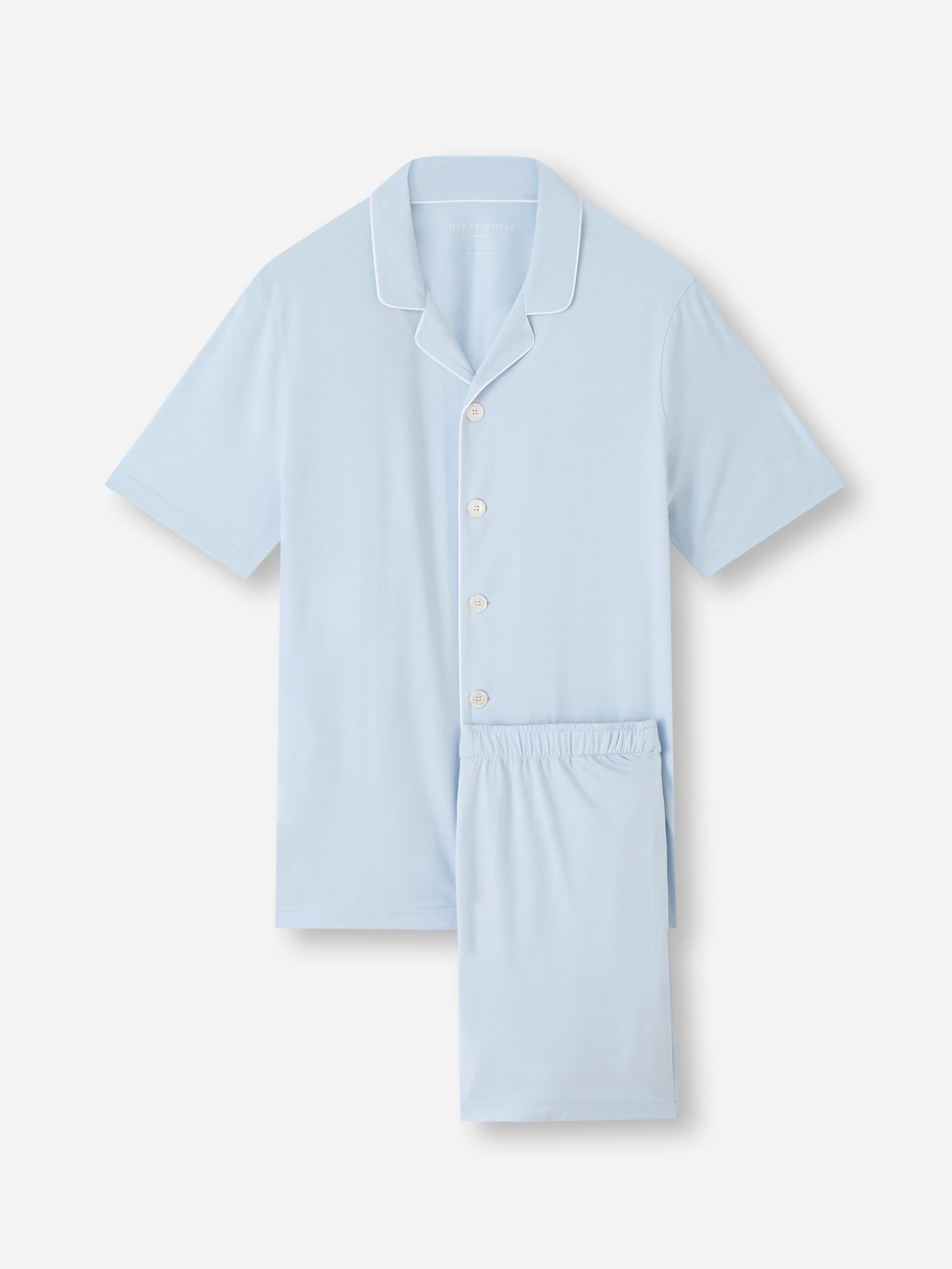 Men's Short Pyjamas Basel Micro Modal Stretch Light Blue