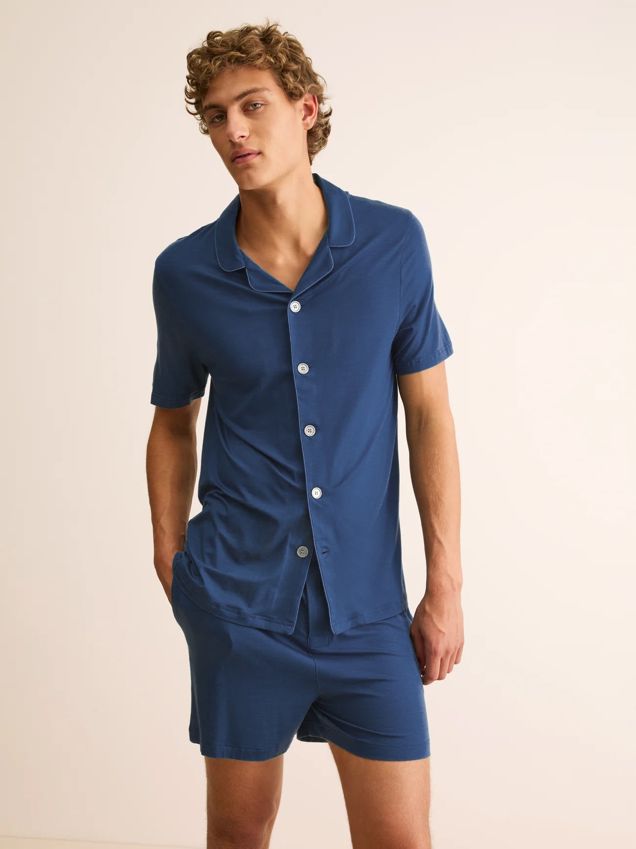 Men's Short Pyjamas Basel Micro Modal Stretch Navy