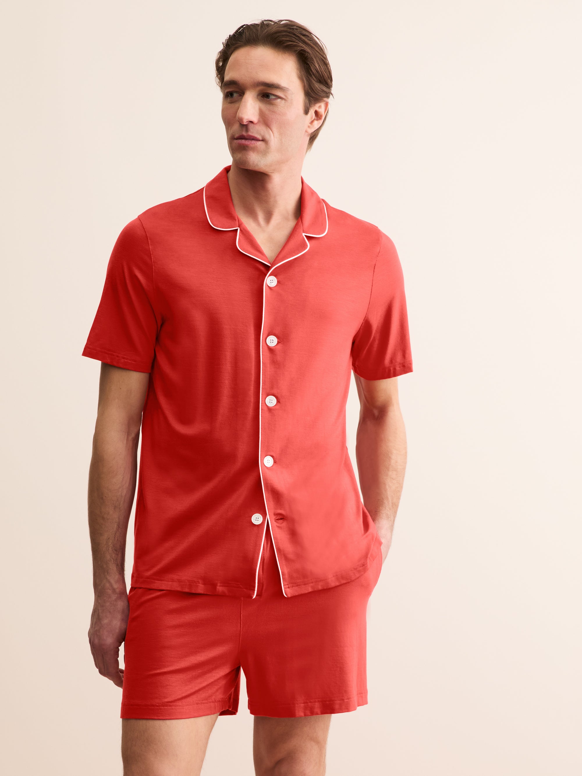 Men's Short Pyjamas Basel Micro Modal Stretch Red
