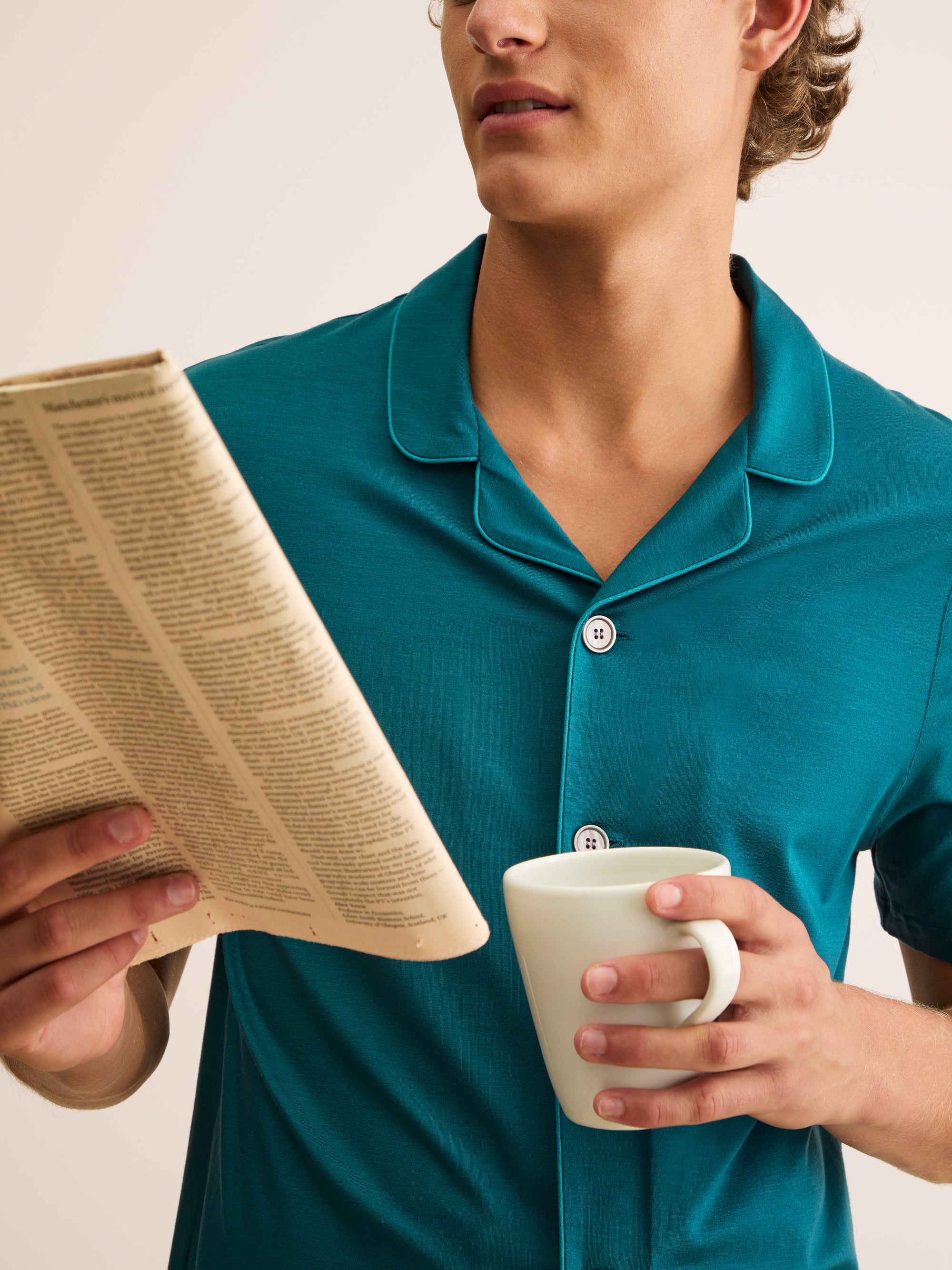 Men's Short Pyjamas Basel Micro Modal Stretch Teal