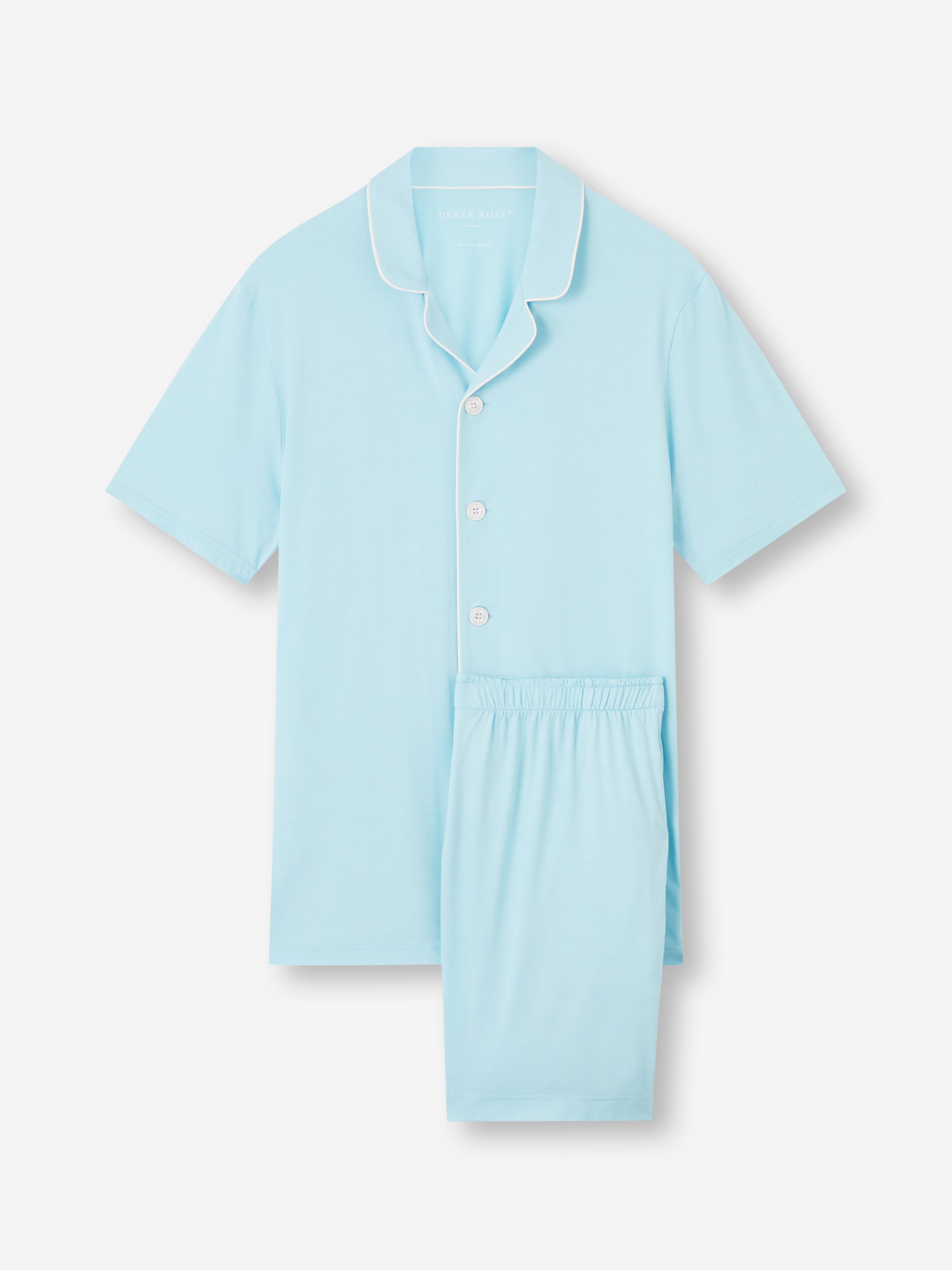 Men's Short Pyjamas Basel Micro Modal Stretch Powder Blue