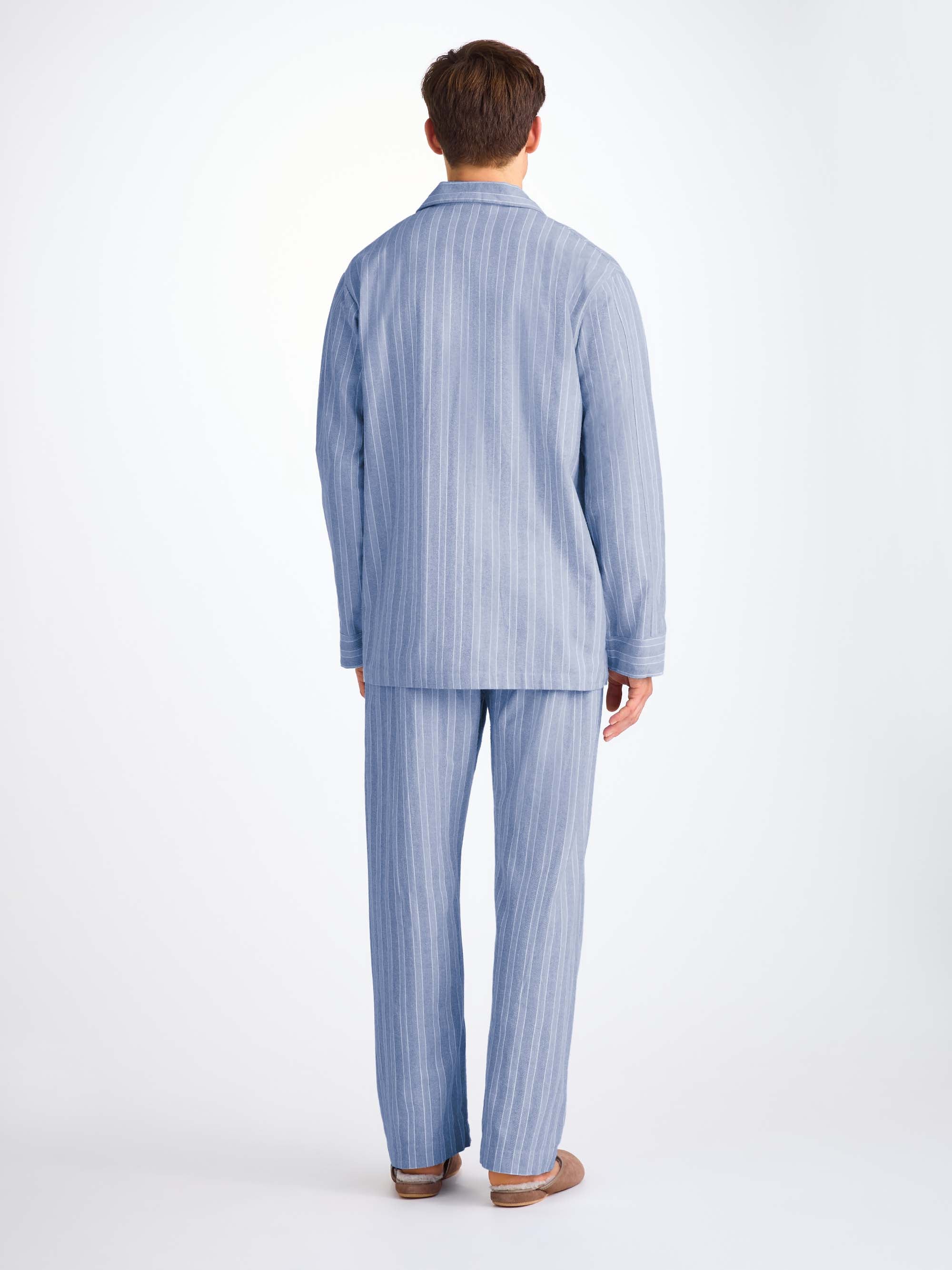 Men's Classic Fit Pyjamas Arran 20 Brushed Cotton Blue