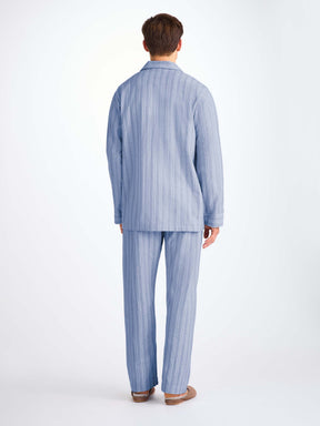 Men's Classic Fit Pyjamas Arran 20 Brushed Cotton Blue