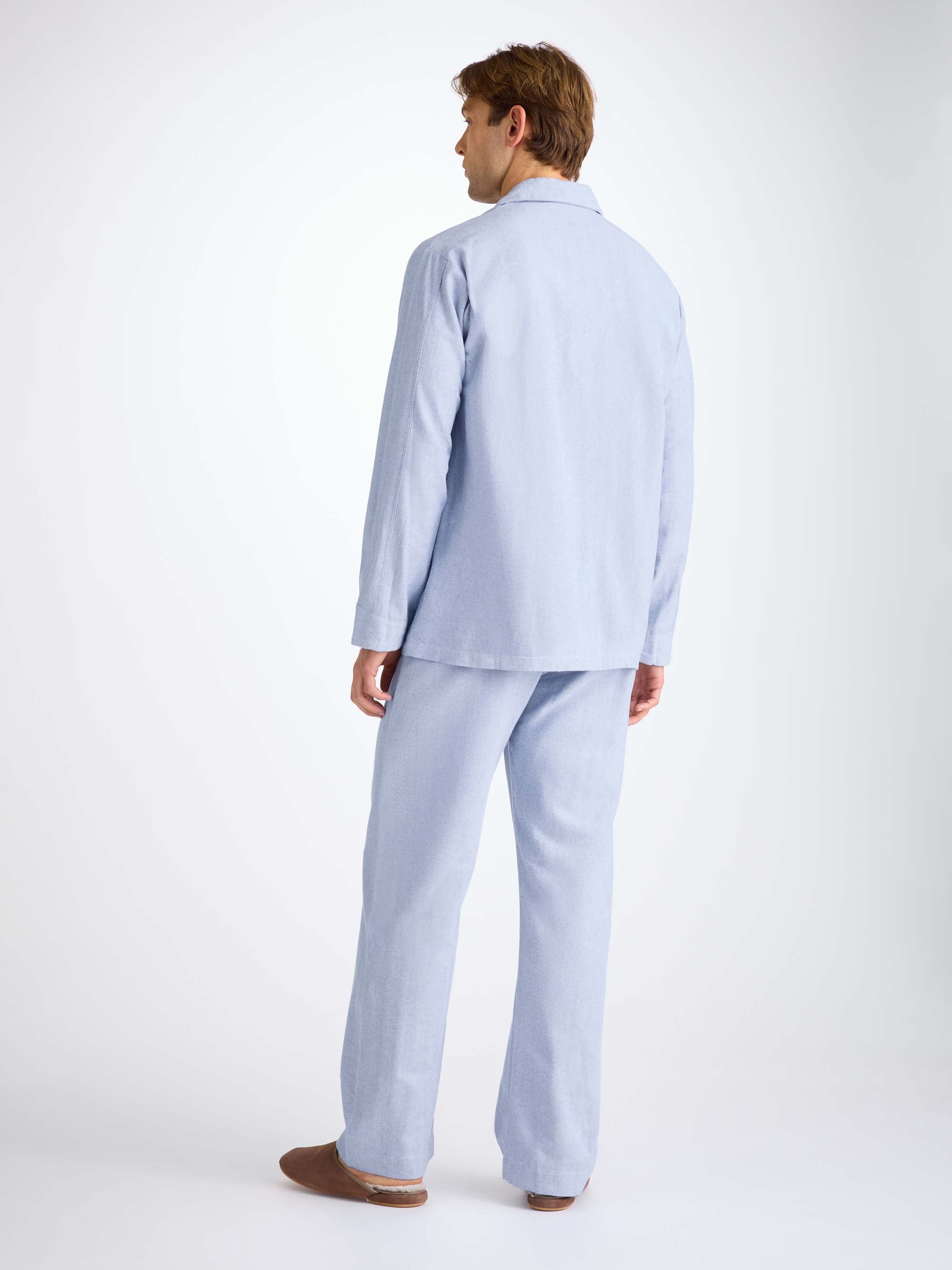 Men's Classic Fit Pyjamas Arran 24 Brushed Cotton Blue