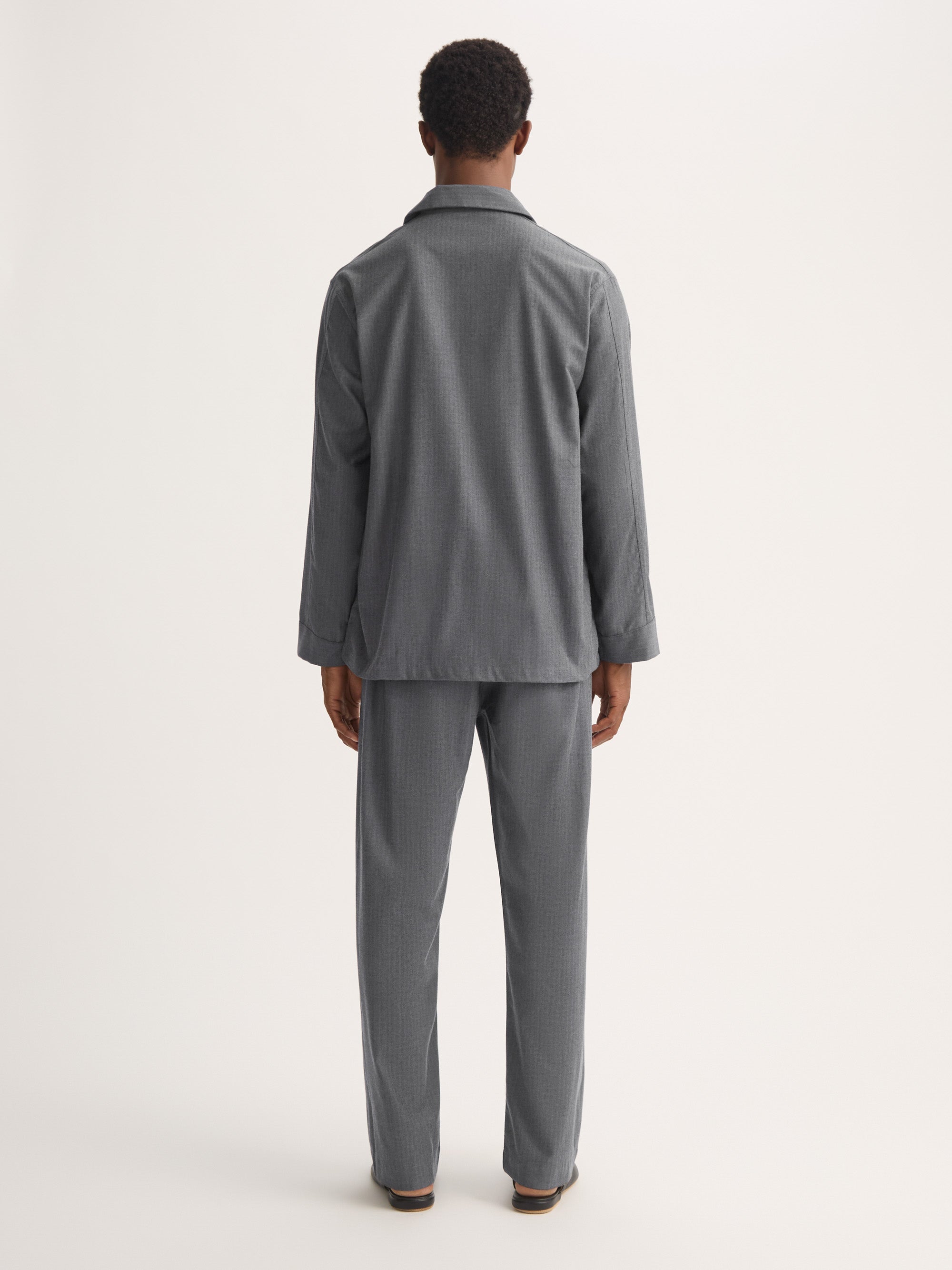 Men's Classic Fit Pajamas Balmoral Brushed Cotton Charcoal