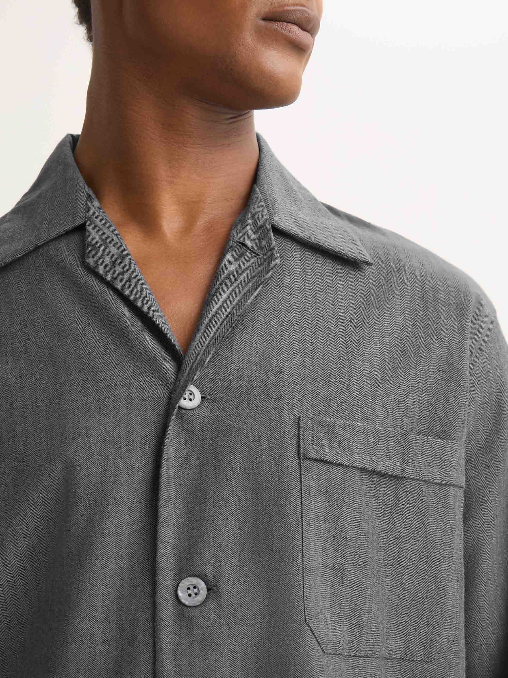 Men's Classic Fit Pajamas Balmoral Brushed Cotton Charcoal