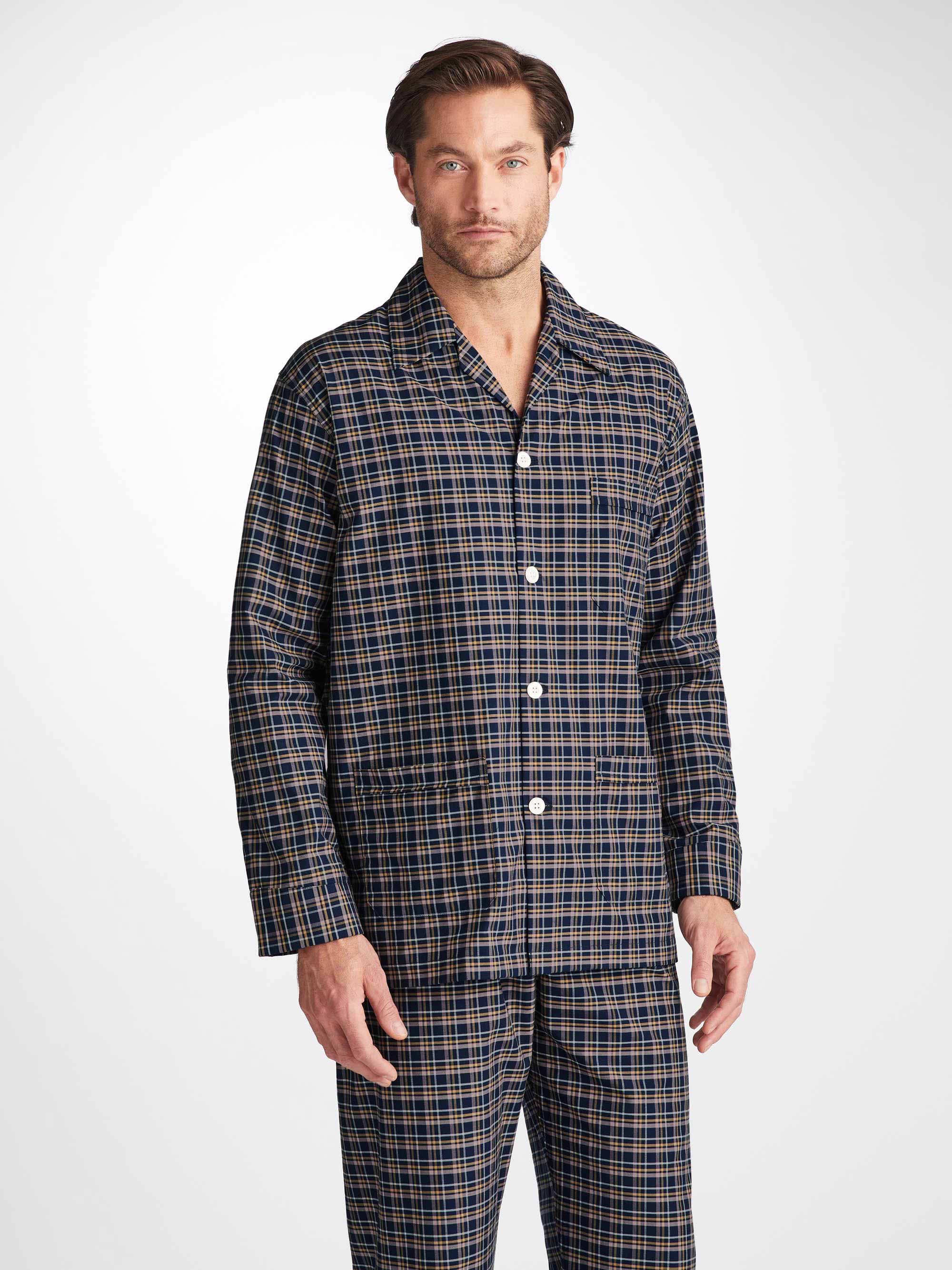 Men's Classic Fit Pyjamas Barker 37 Cotton Navy