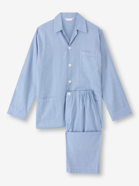 Men's Classic Fit Pyjamas Cotton Navy Puppytooth Pattern