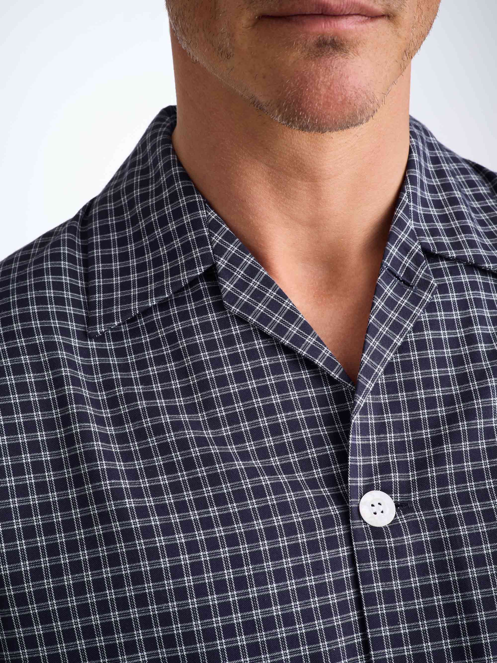 Men's Classic Fit Pyjamas Braemar 32 Brushed Cotton Navy
