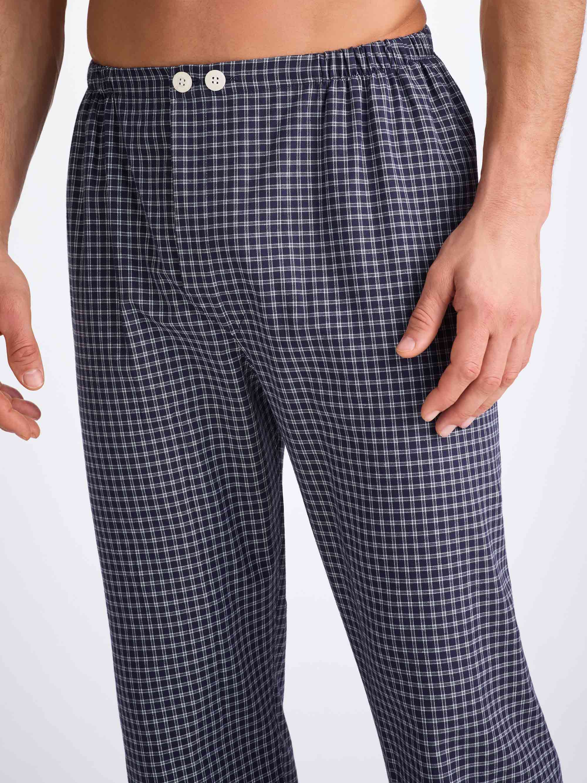 Men's Classic Fit Pyjamas Braemar 32 Brushed Cotton Navy