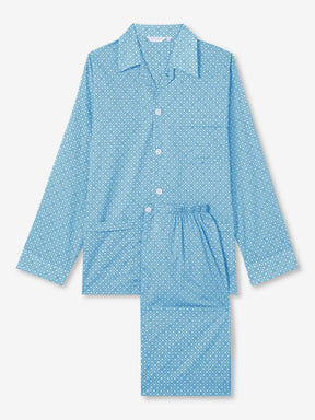 Men's Classic Fit Pyjamas Ledbury 56 Cotton Batiste Blue