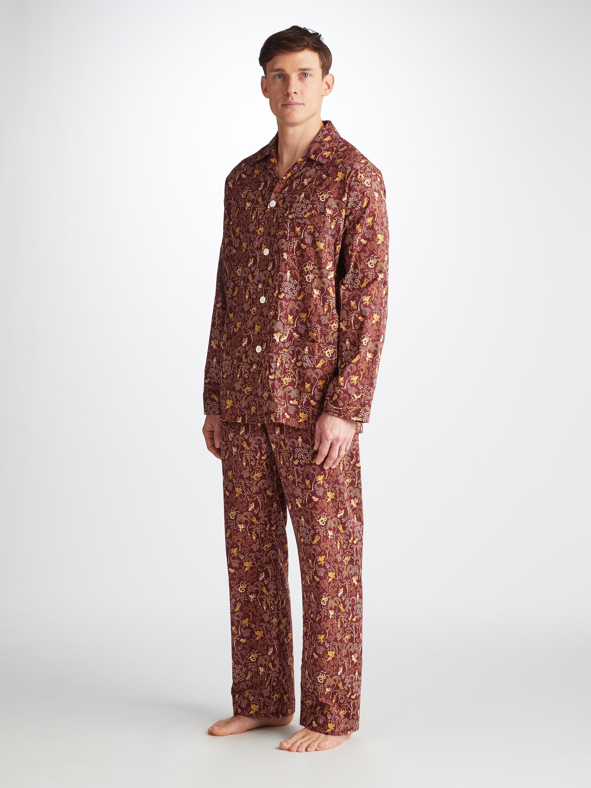 Men s Pyjamas Basel Micro Modal Stretch Burgundy