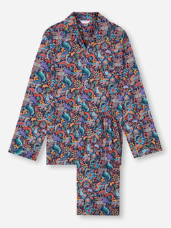 Men's Classic Fit Pyjamas Cotton Batiste Multi Jungle Paisley Print